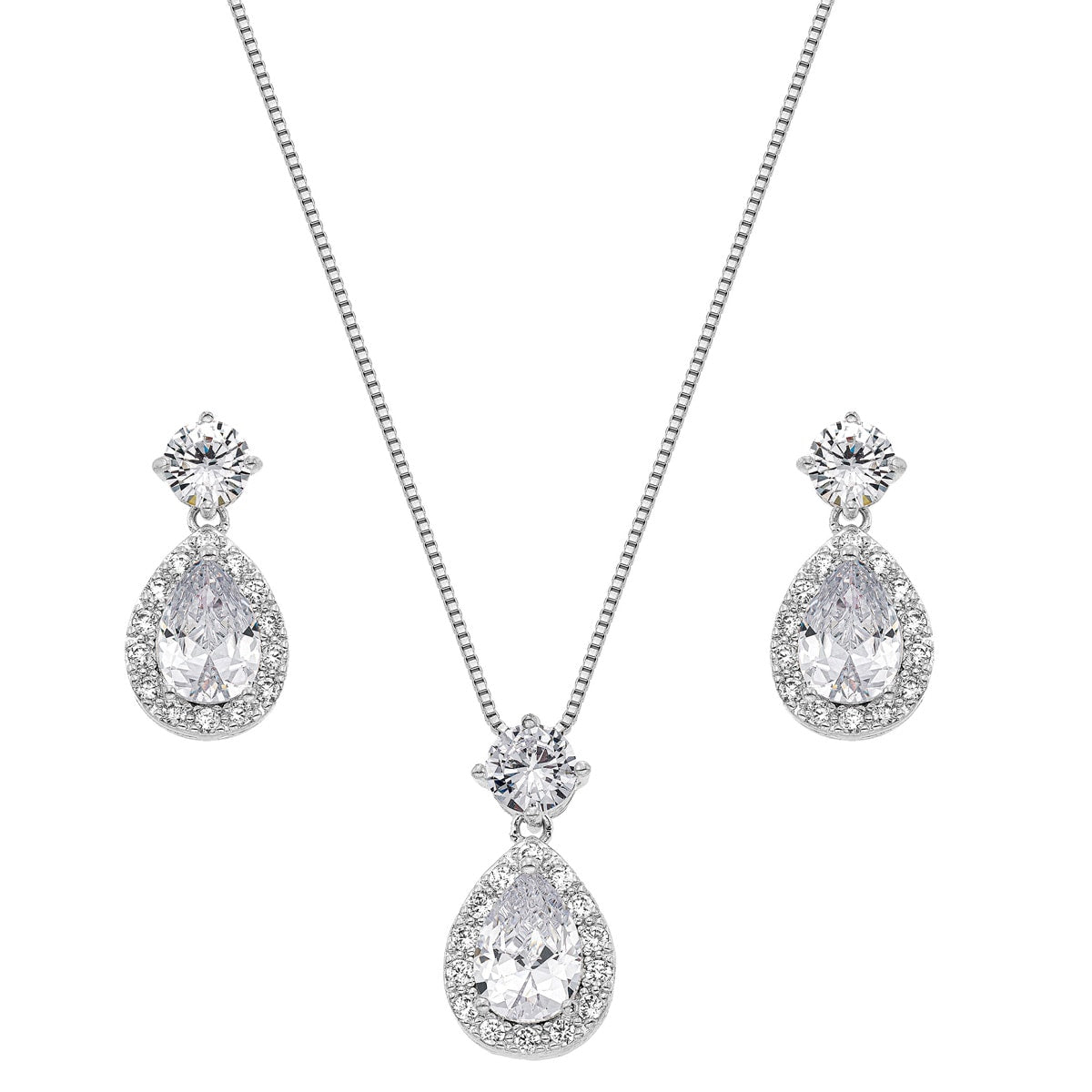 Gloria Hope Jewelry Set With White Zircons