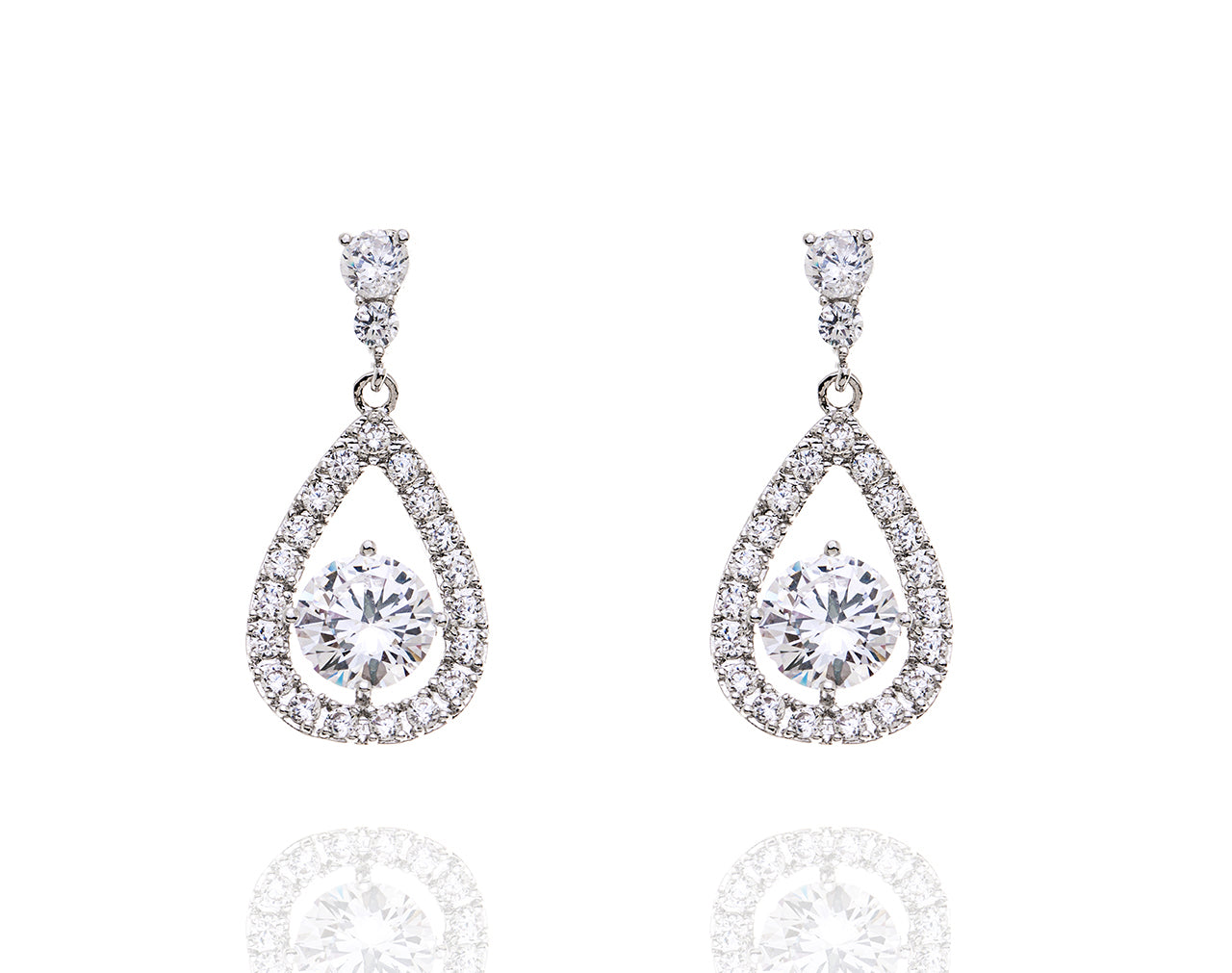 Gloria Hope Earrings With White Zircons