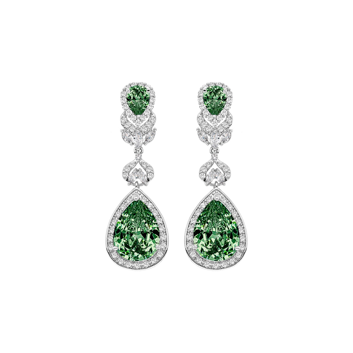 Gloria Hope Earrings With Green Zircons