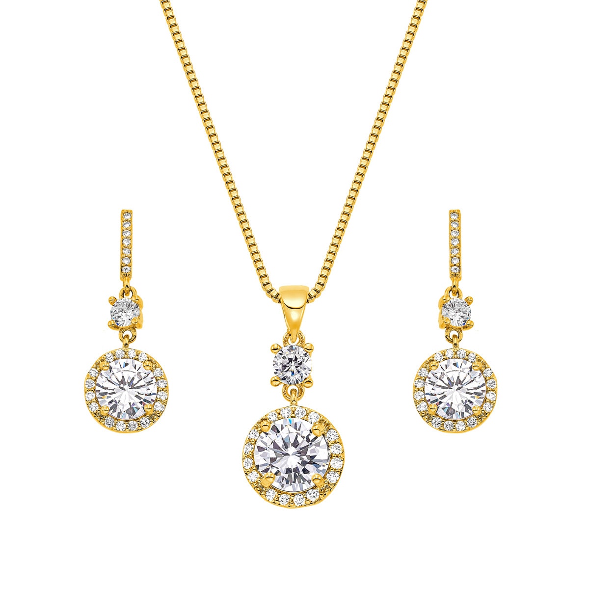 Gloria Hope Jewelry Set With White Zircons