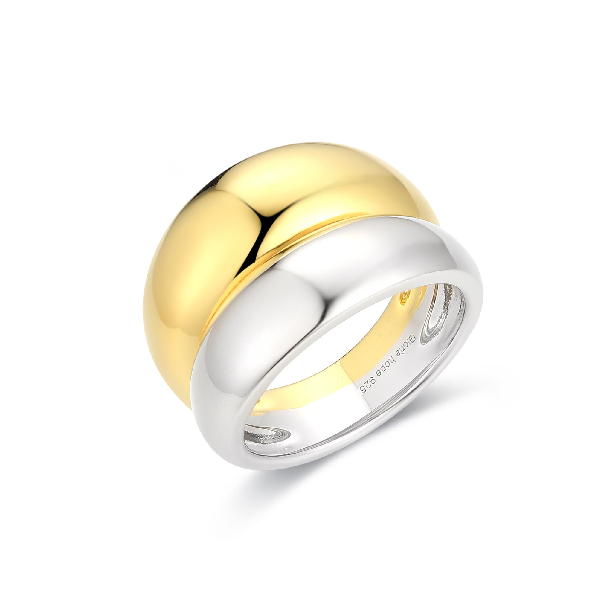 Gloria Hope K18 Vermeil Dome Mixed Ring
