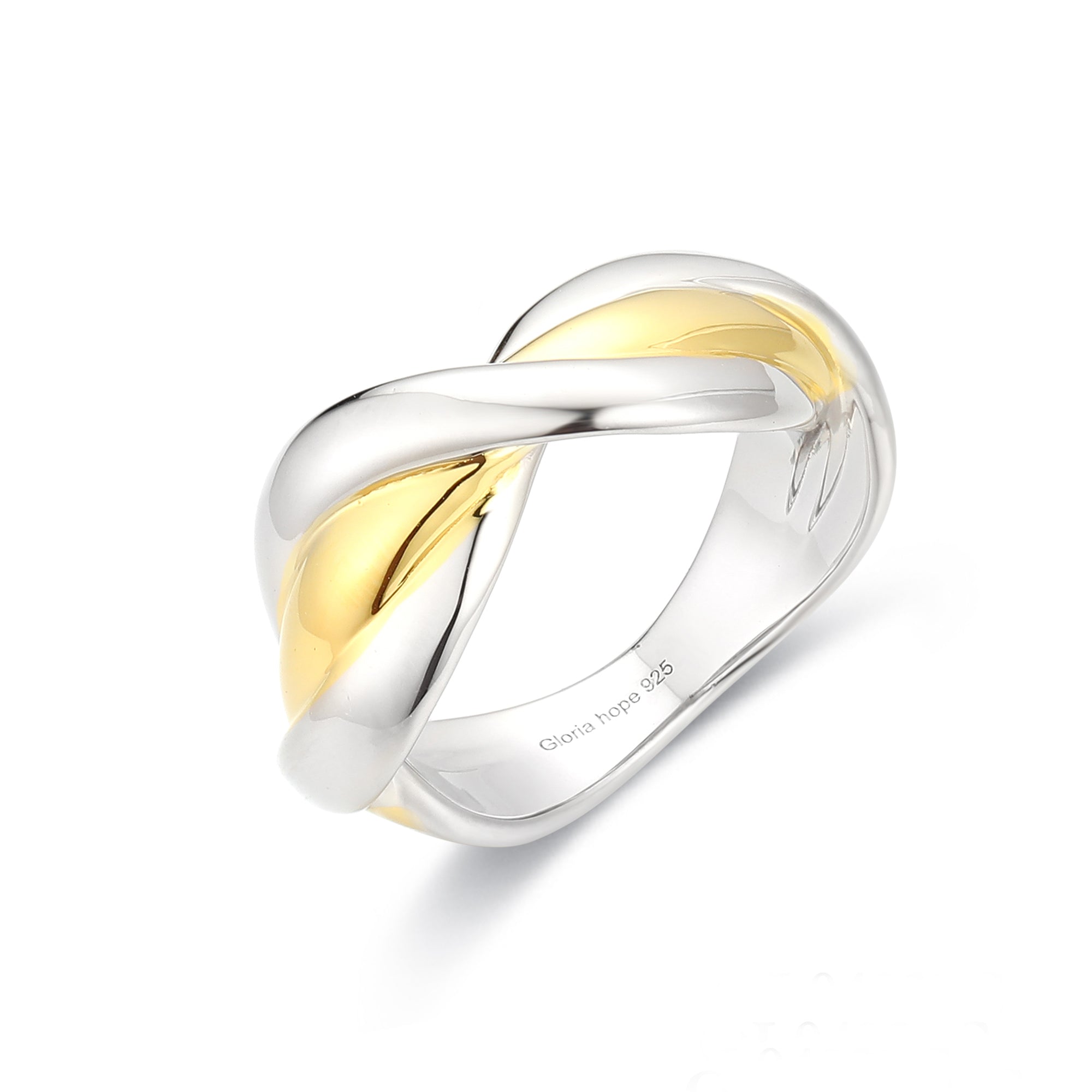 Gloria Hope K18 Vermeil Twisted Two Tones Ring