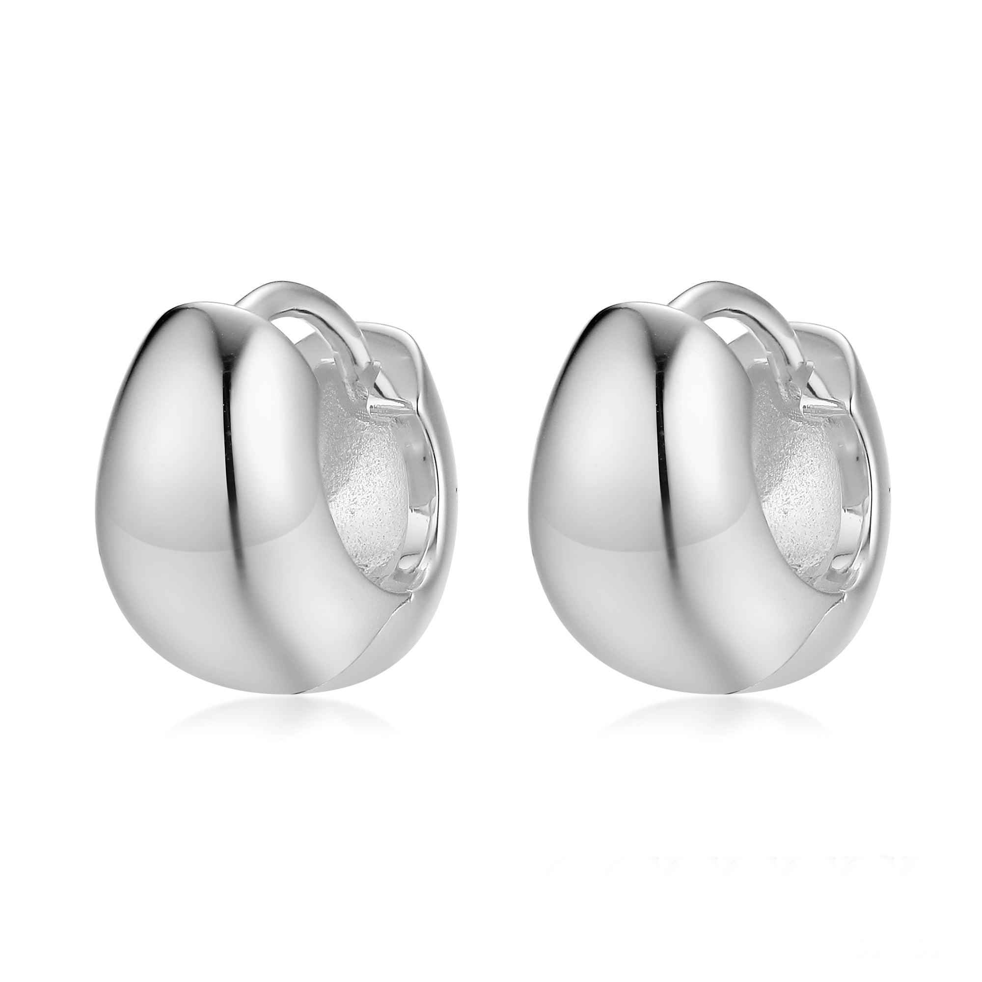 Gloria Hope Silver Huggie Earrings