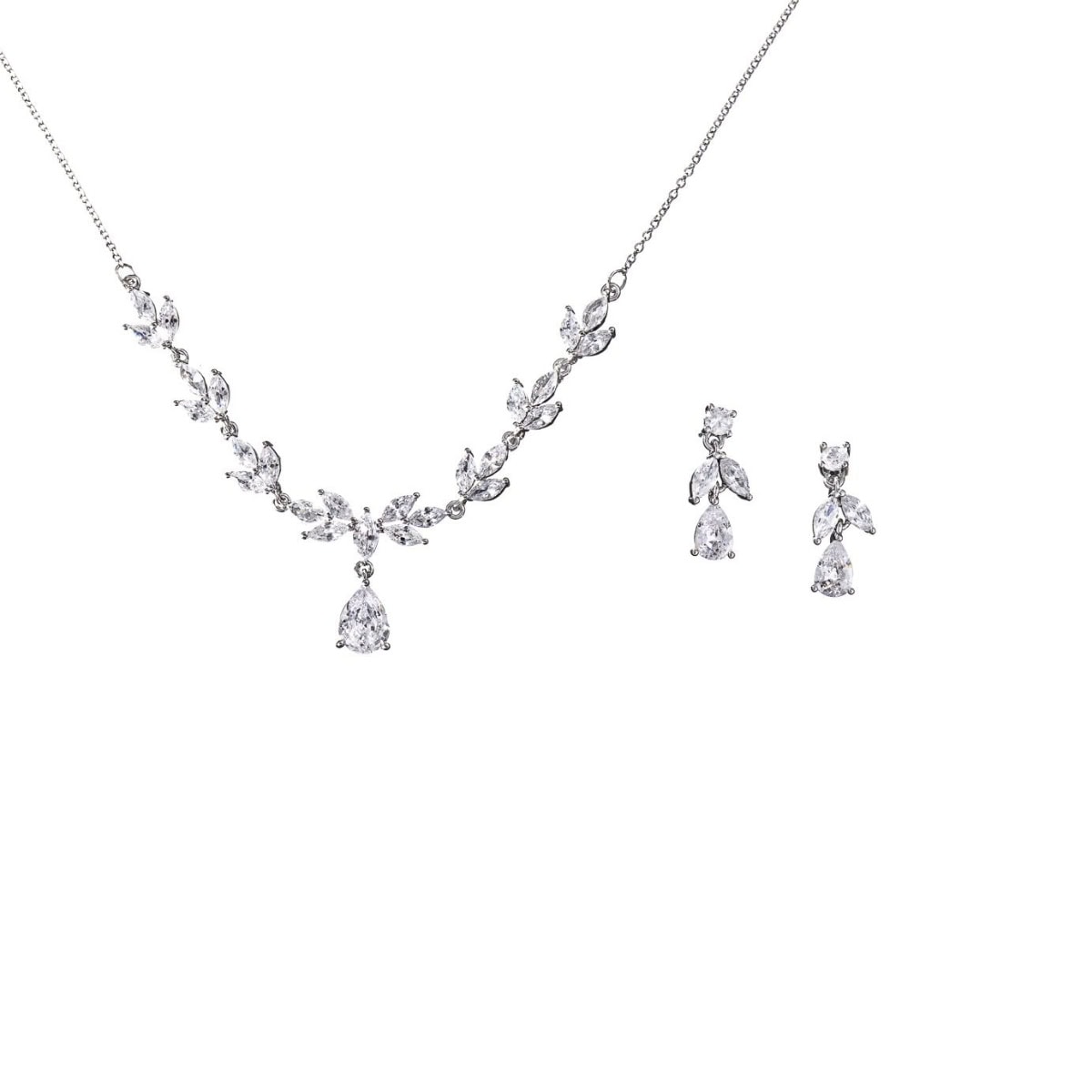 Gloria Hope Jewelry Set With White Zircons