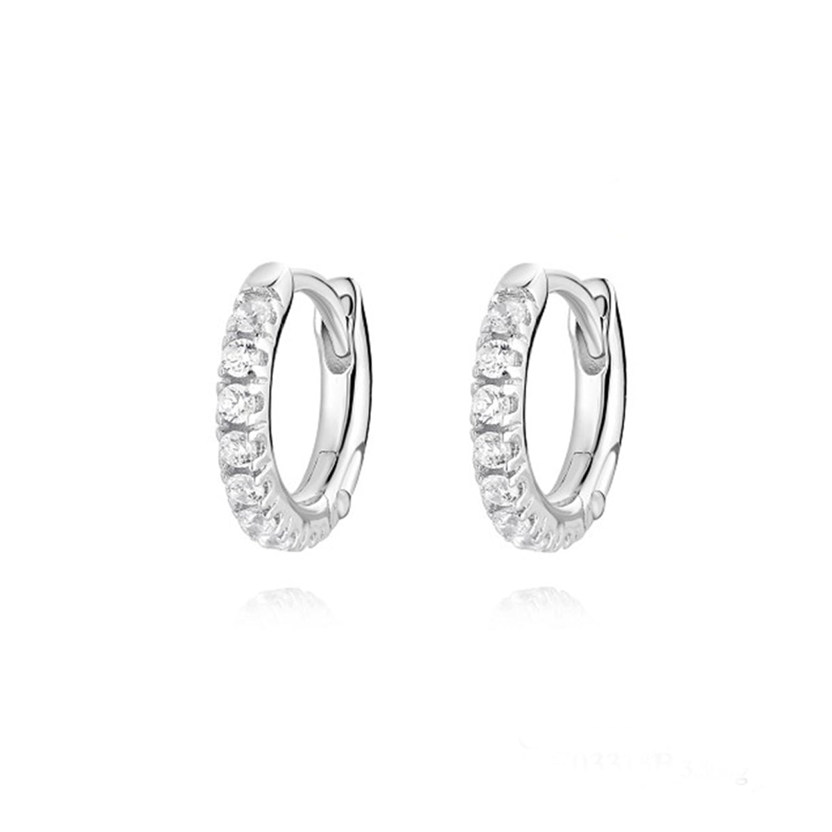 Gloria Hope Silver Hoop Earrings with Cz