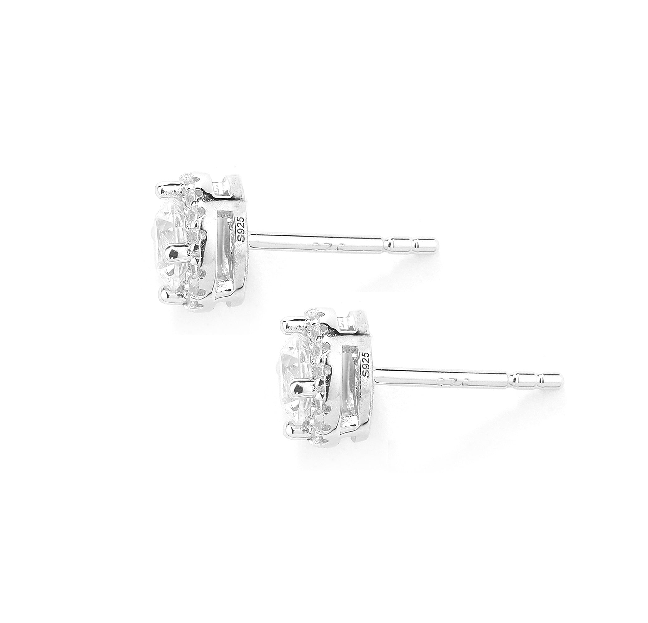 Gloria Hope Silver Halo Small Earrings
