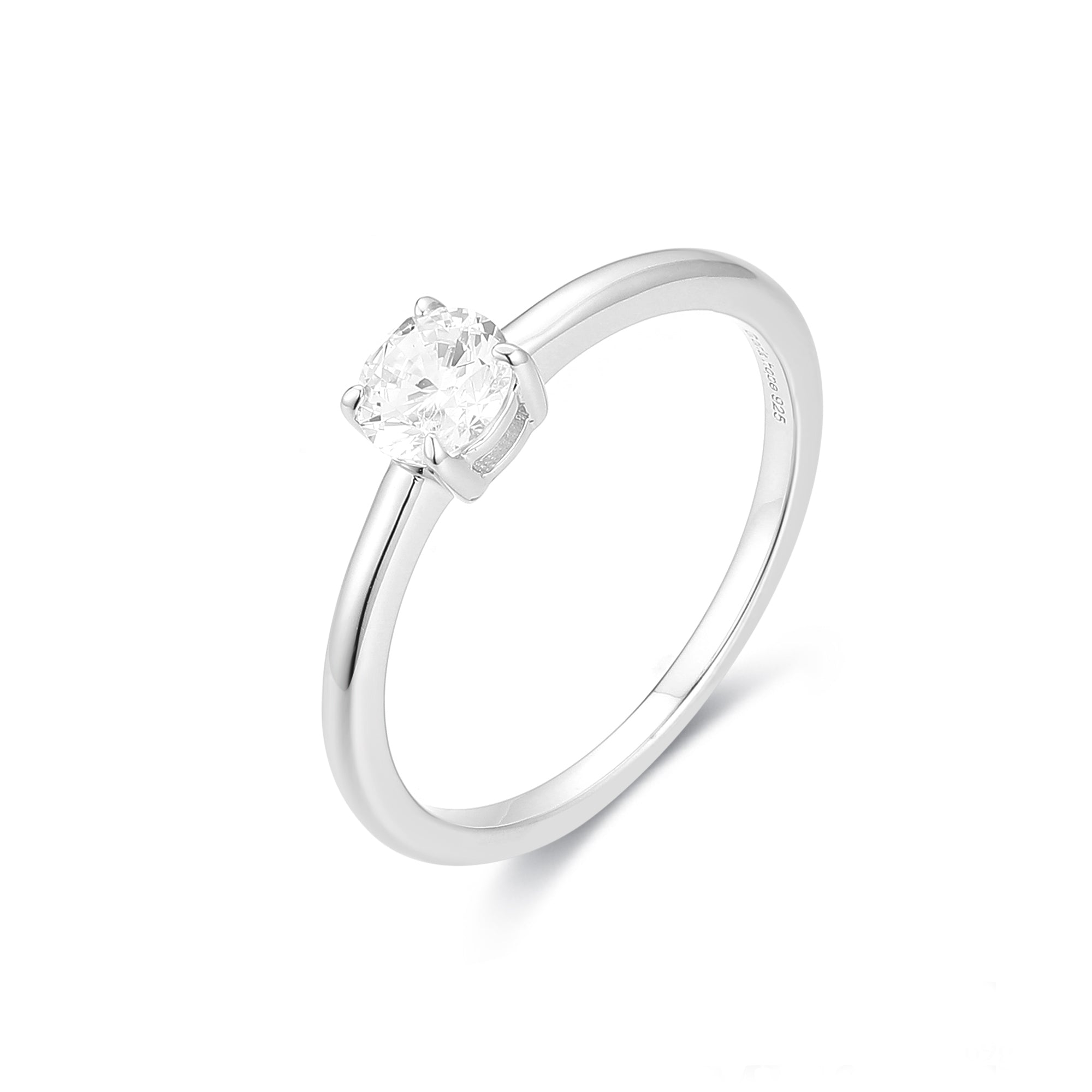 Gloria Hope One Stone Silver Small Ring