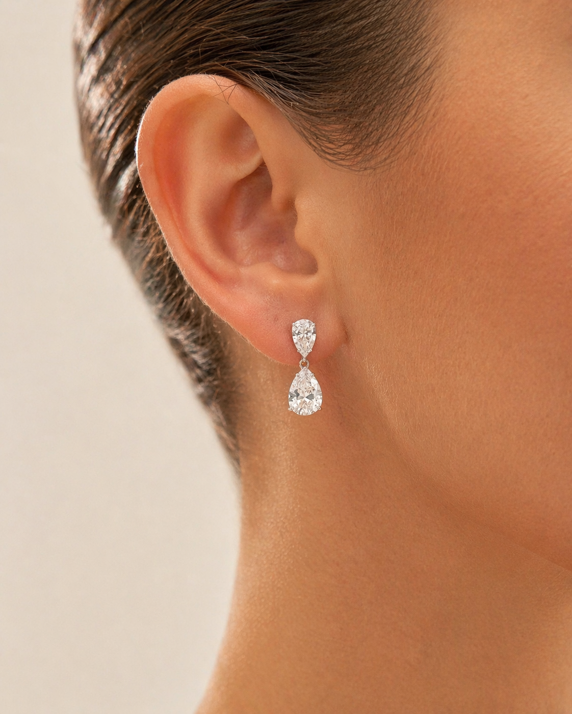 Gloria Hope Silver Two Drops Earrings Silver Earrings