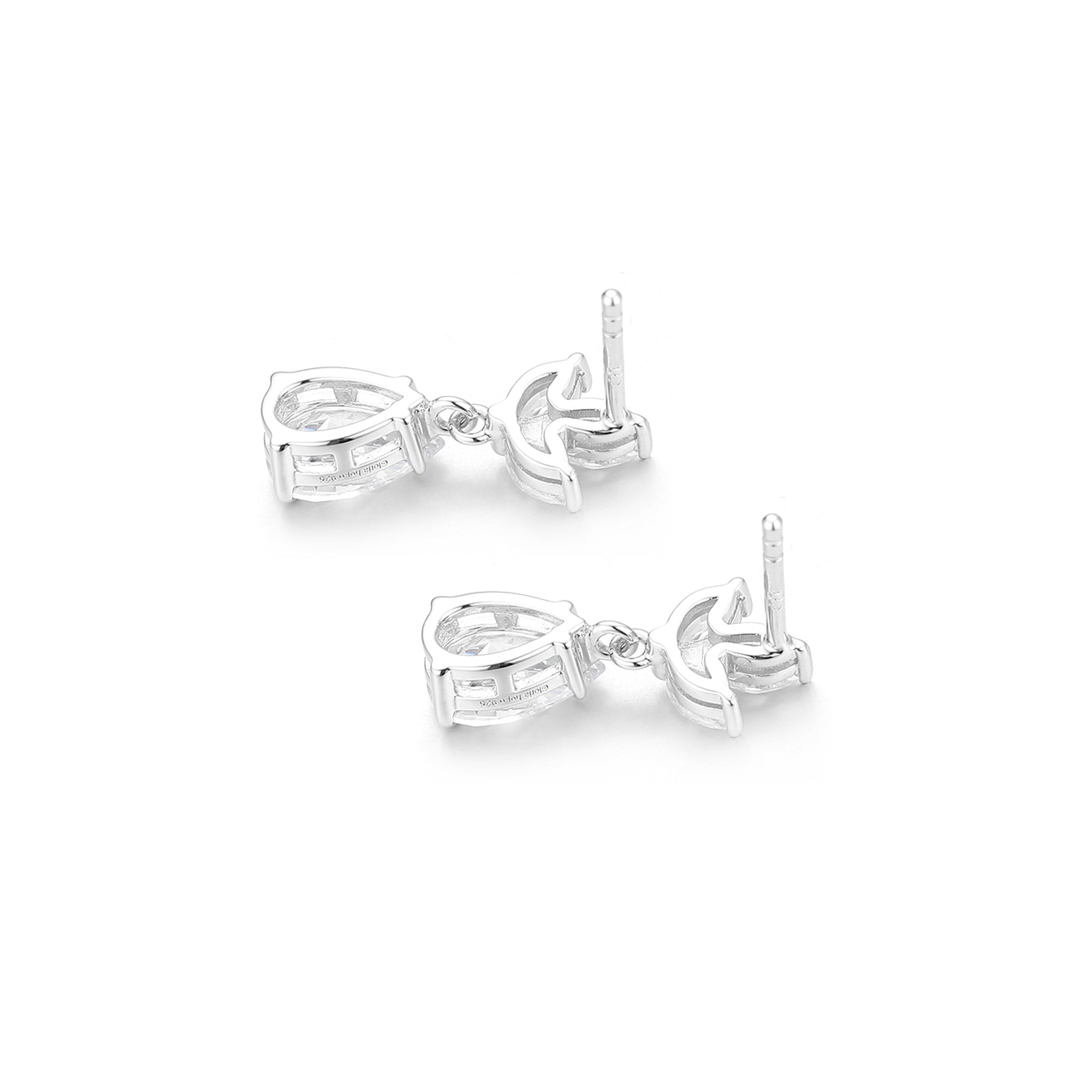 Gloria Hope Silver Tear Drop With Marquise Earrings Earrings