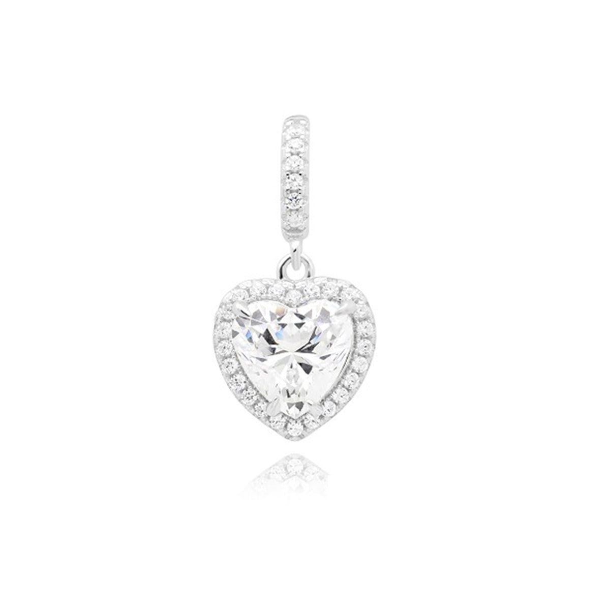 Gloria Hope Silver Heart Pave Pendant