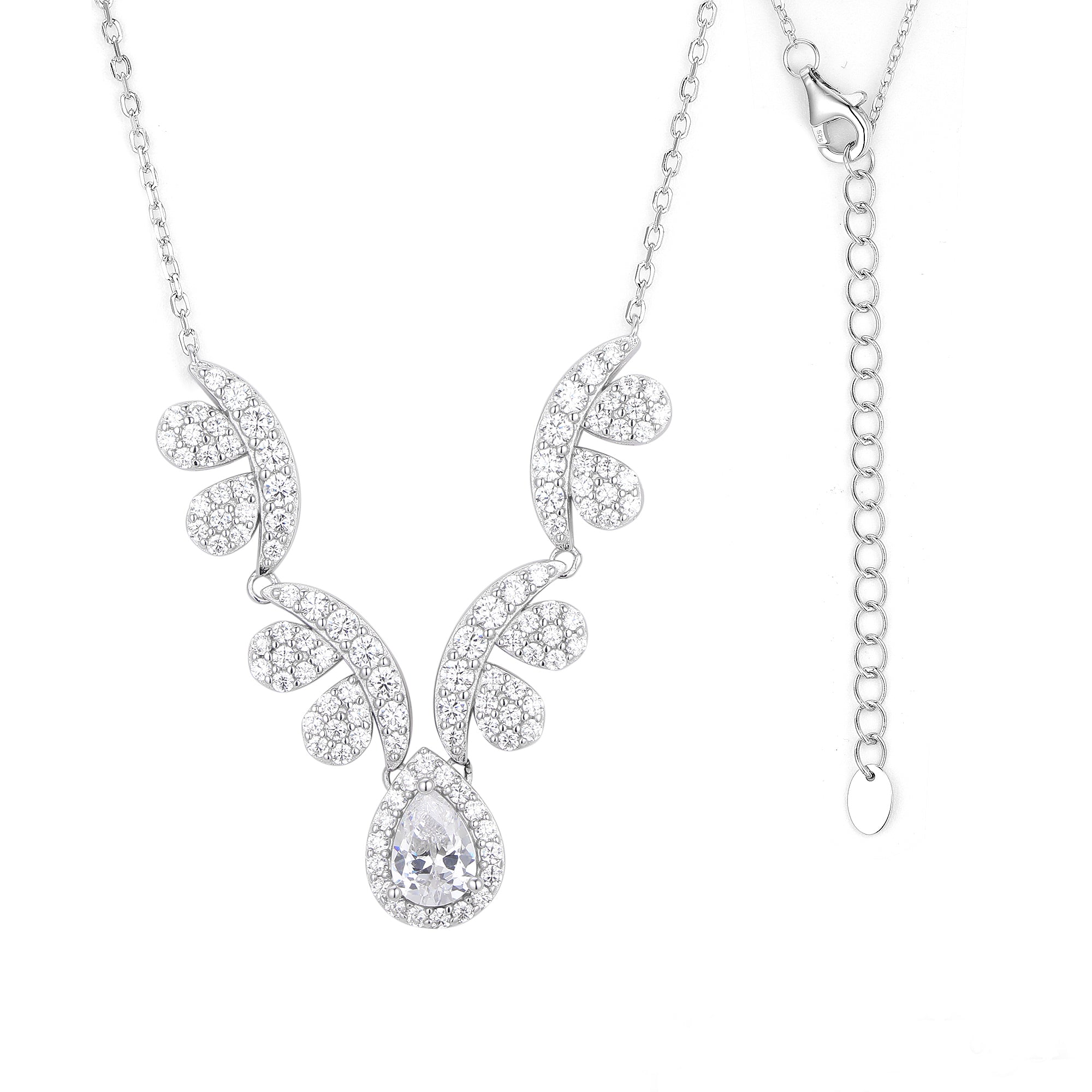 Gloria Hope Silver Pave Necklace