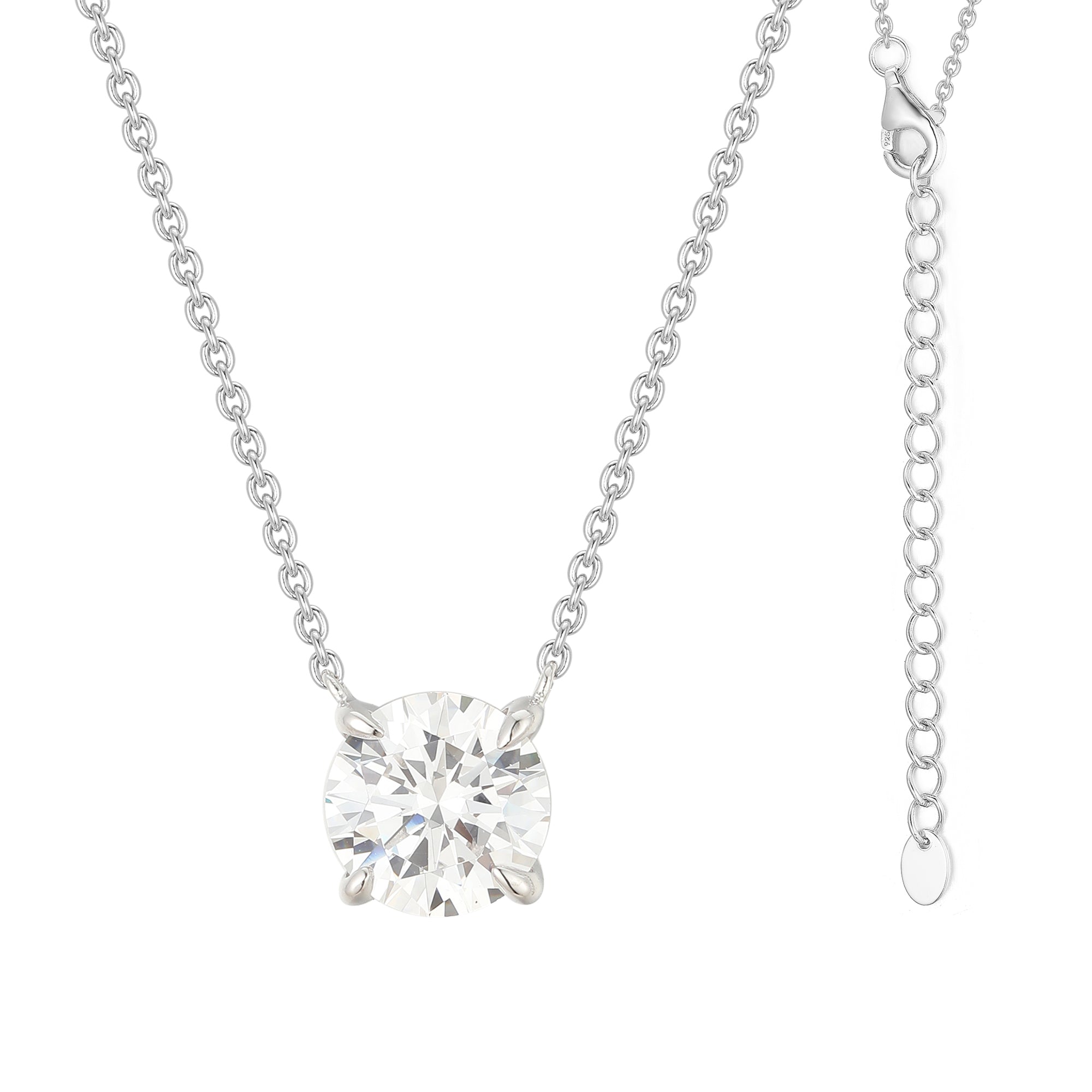 Gloria Hope Silver Solitaire Pendant