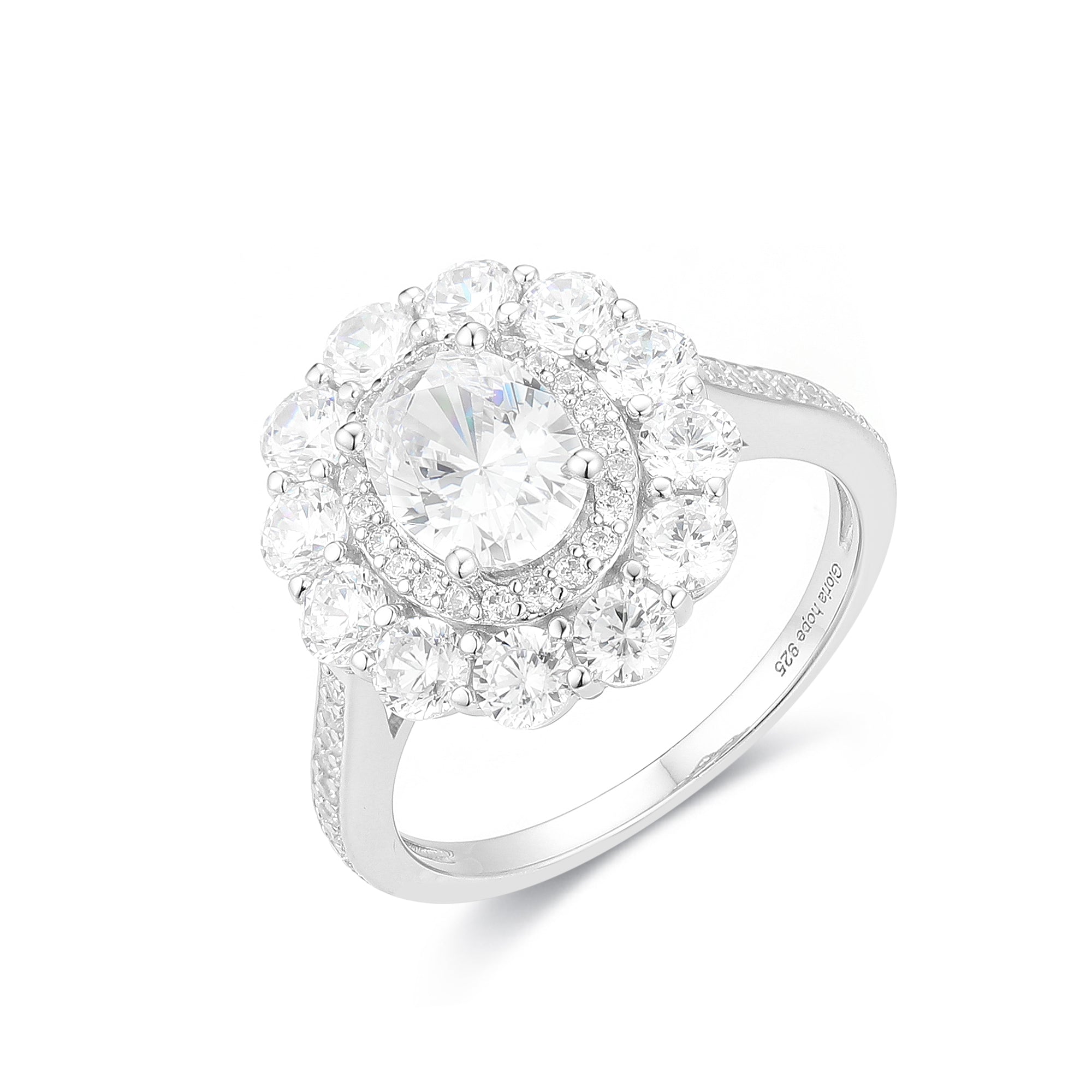Gloria Hope Silver Rosseta Ring