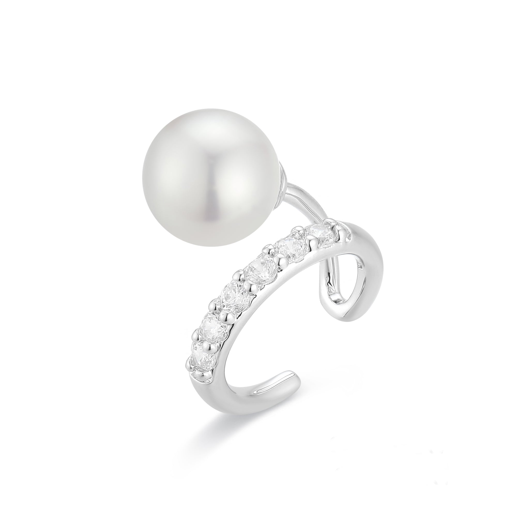 Gloria Hope Silver Ear Cuff with Pearl