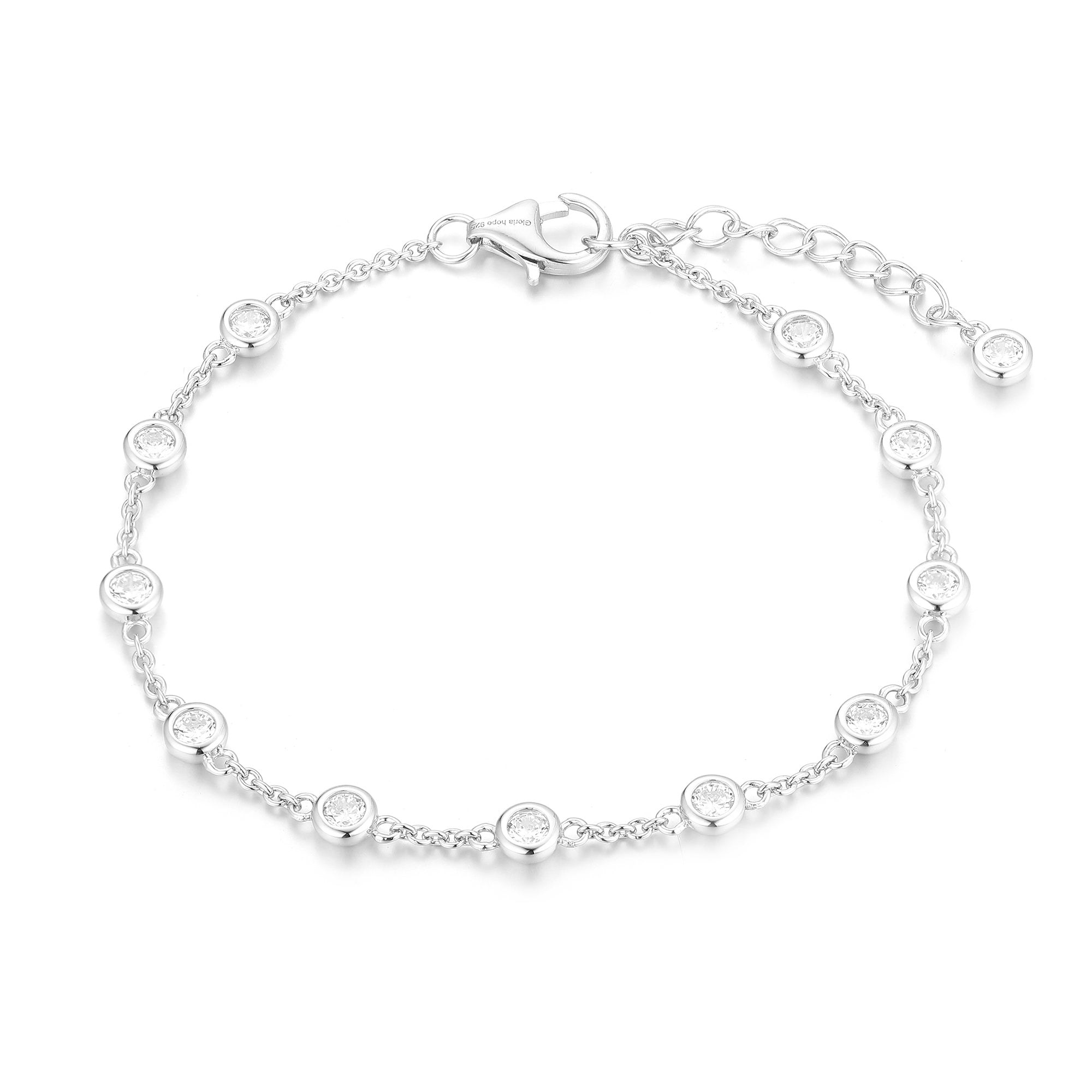 Gloria Hope Silver Bracelet with Stones