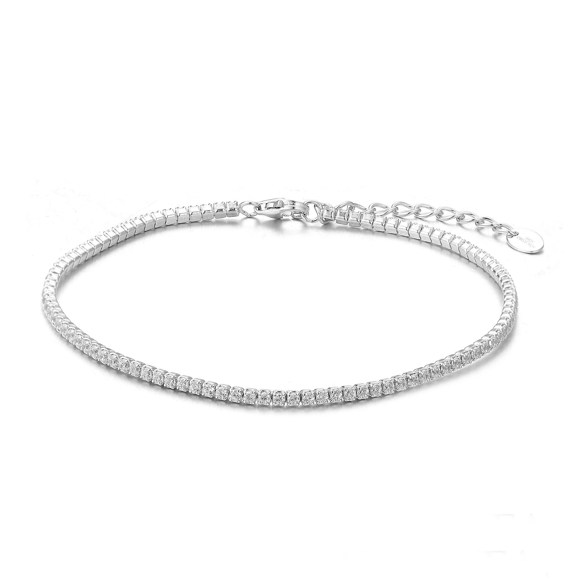 Gloria Hope Elegant Tennis Silver Bracelet