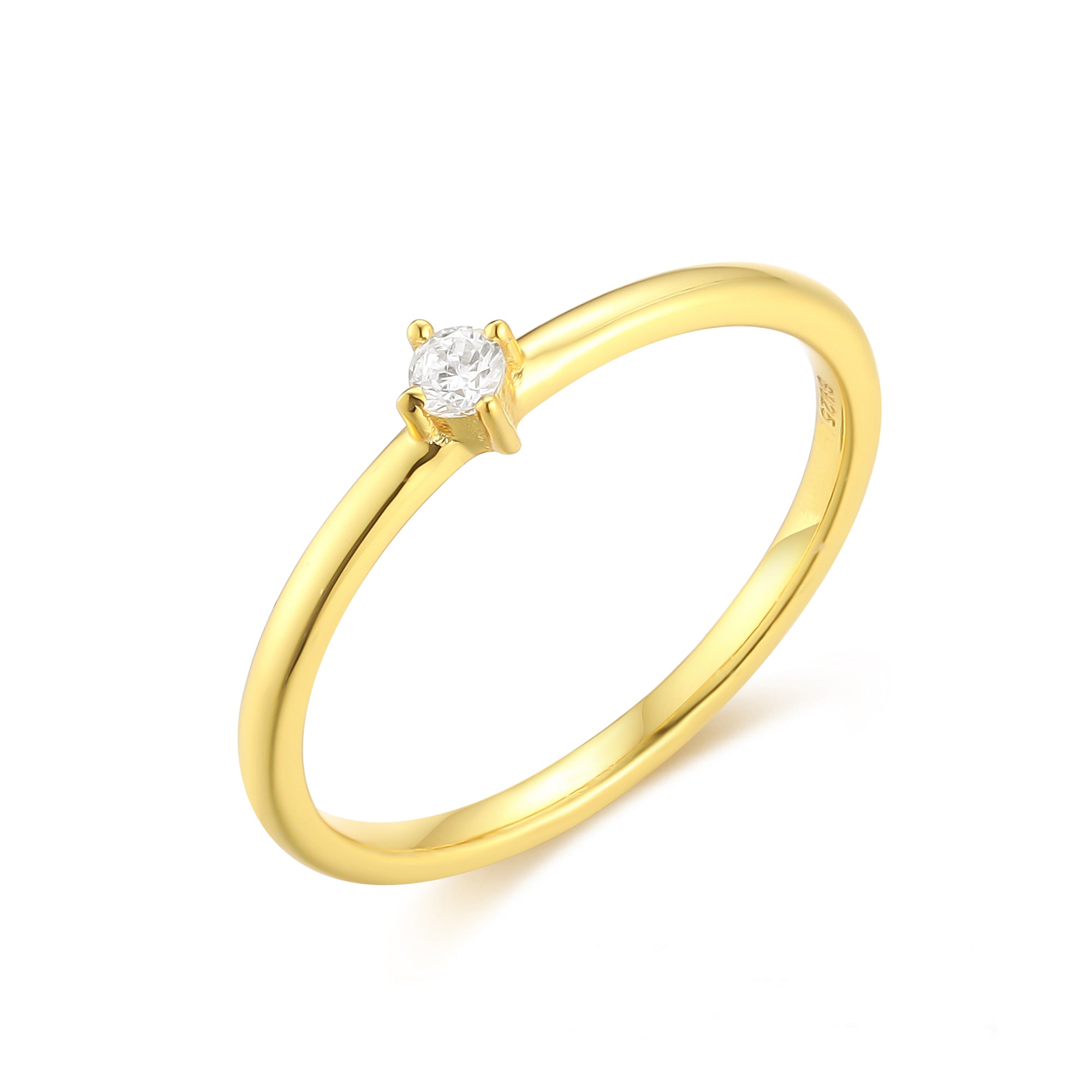Gloria Hope K18 Vermeil Mini Stone Cz Ring