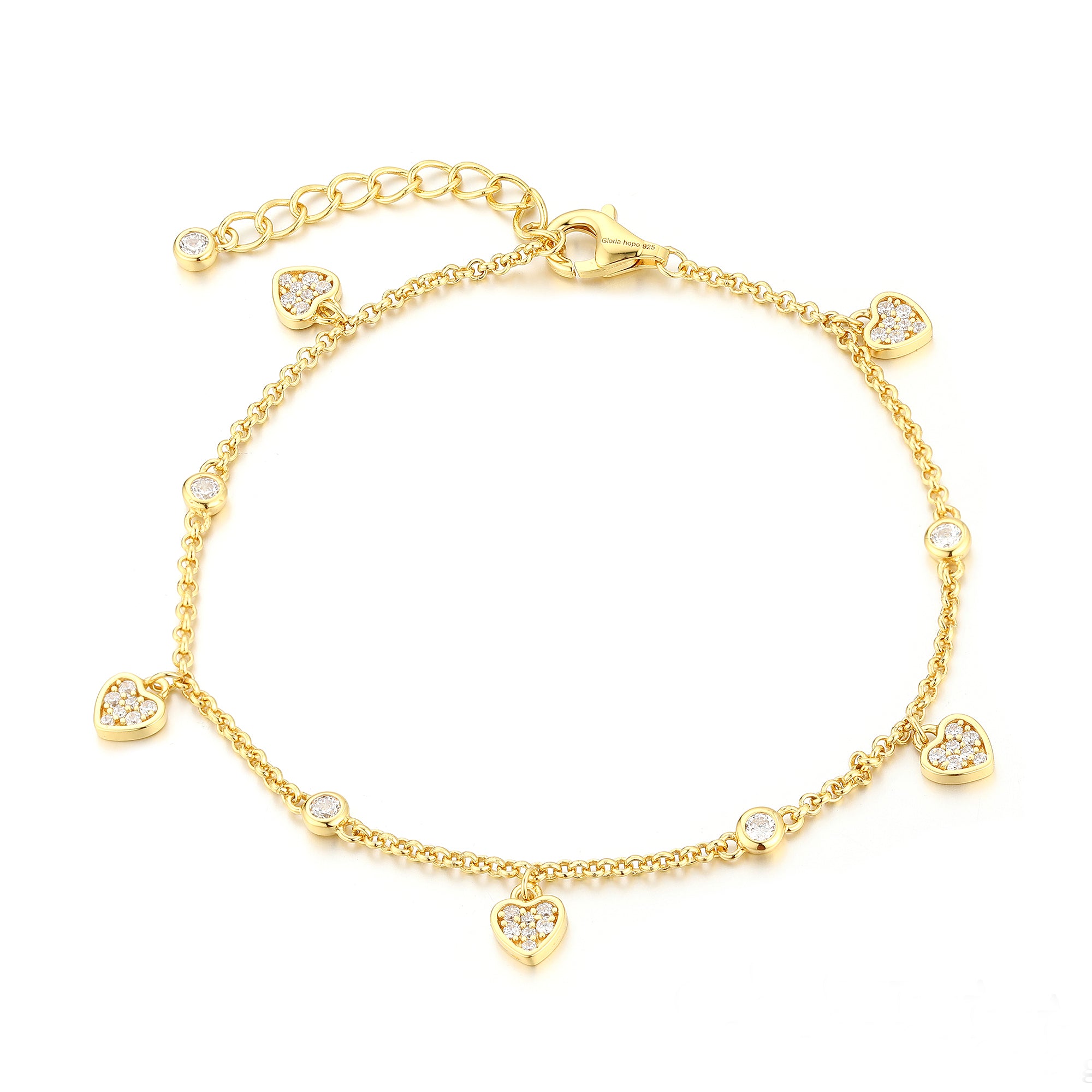 Gloria Hope 18K Vermail Hugging Stones Bracelet