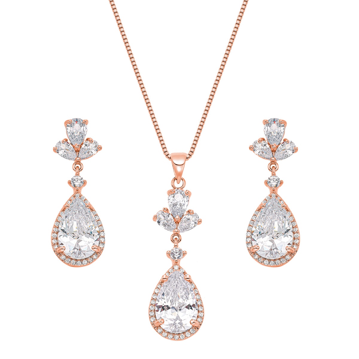 Gloria Hope Jewelry Set With White Zircons
