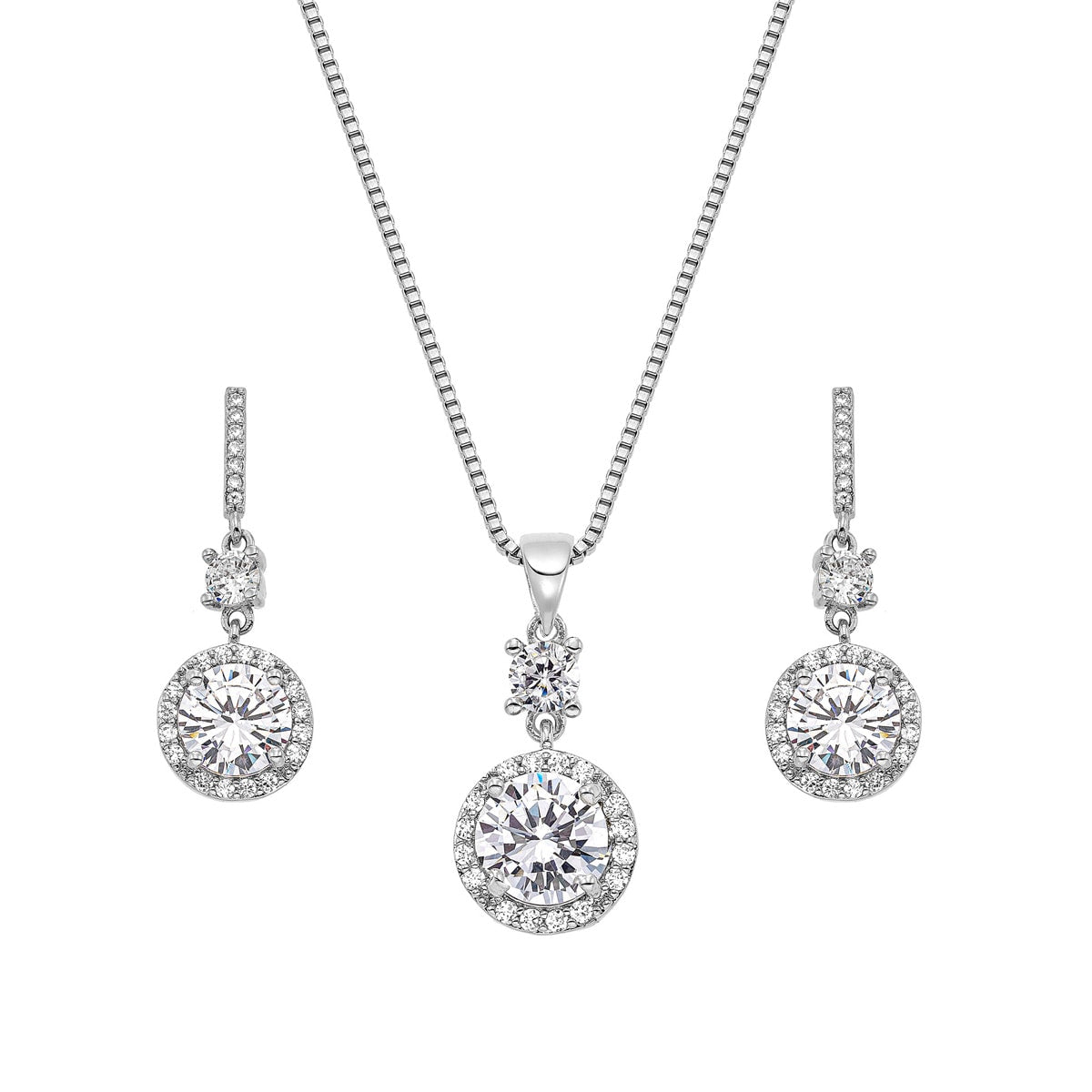 Gloria Hope Jewelry Set With White Zircons