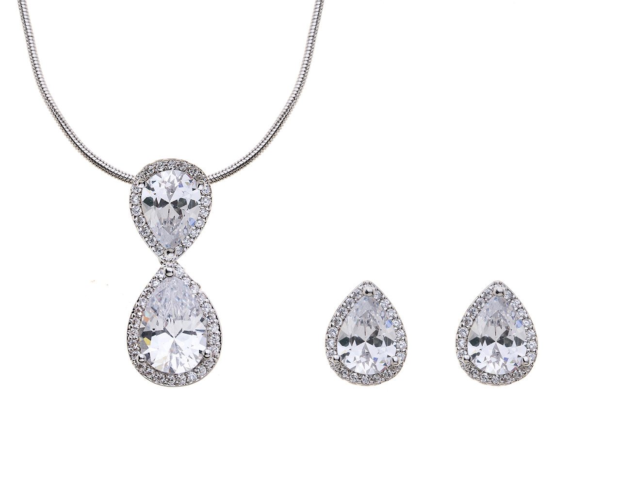 Gloria Hope Jewelry Set With White Zircons