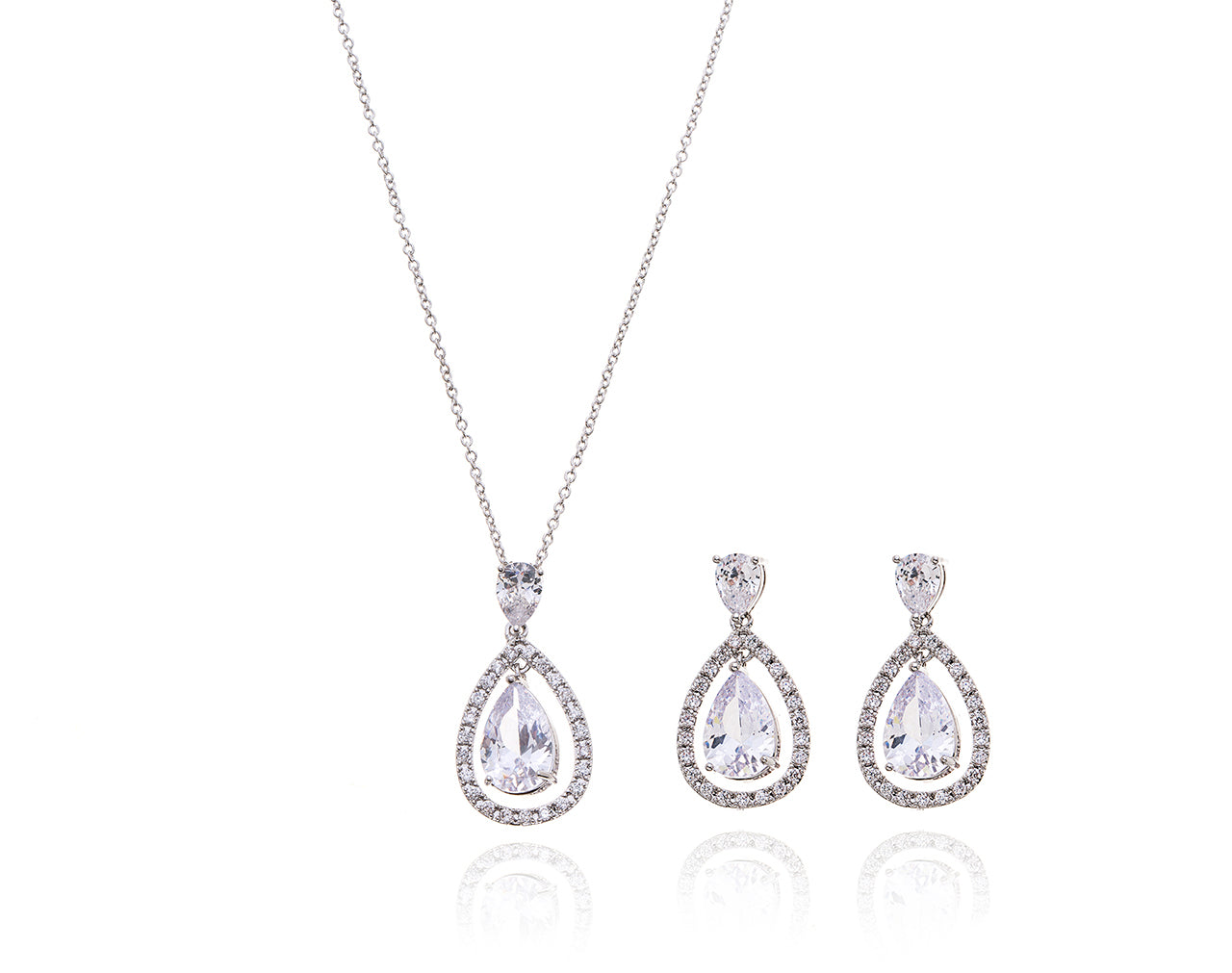 Gloria Hope Jewelry Set With White Zircons