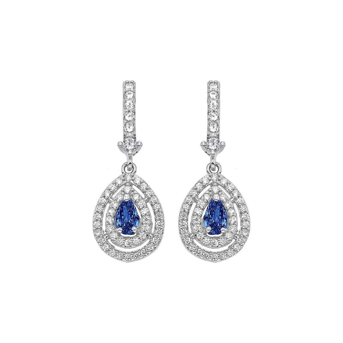 Gloria Hope Earrings With Blue Zircons