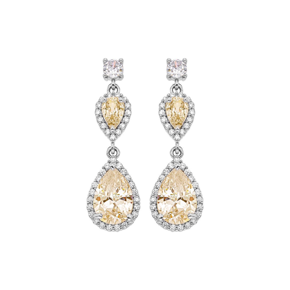 Gloria Hope Earrings With Yellow Zircons