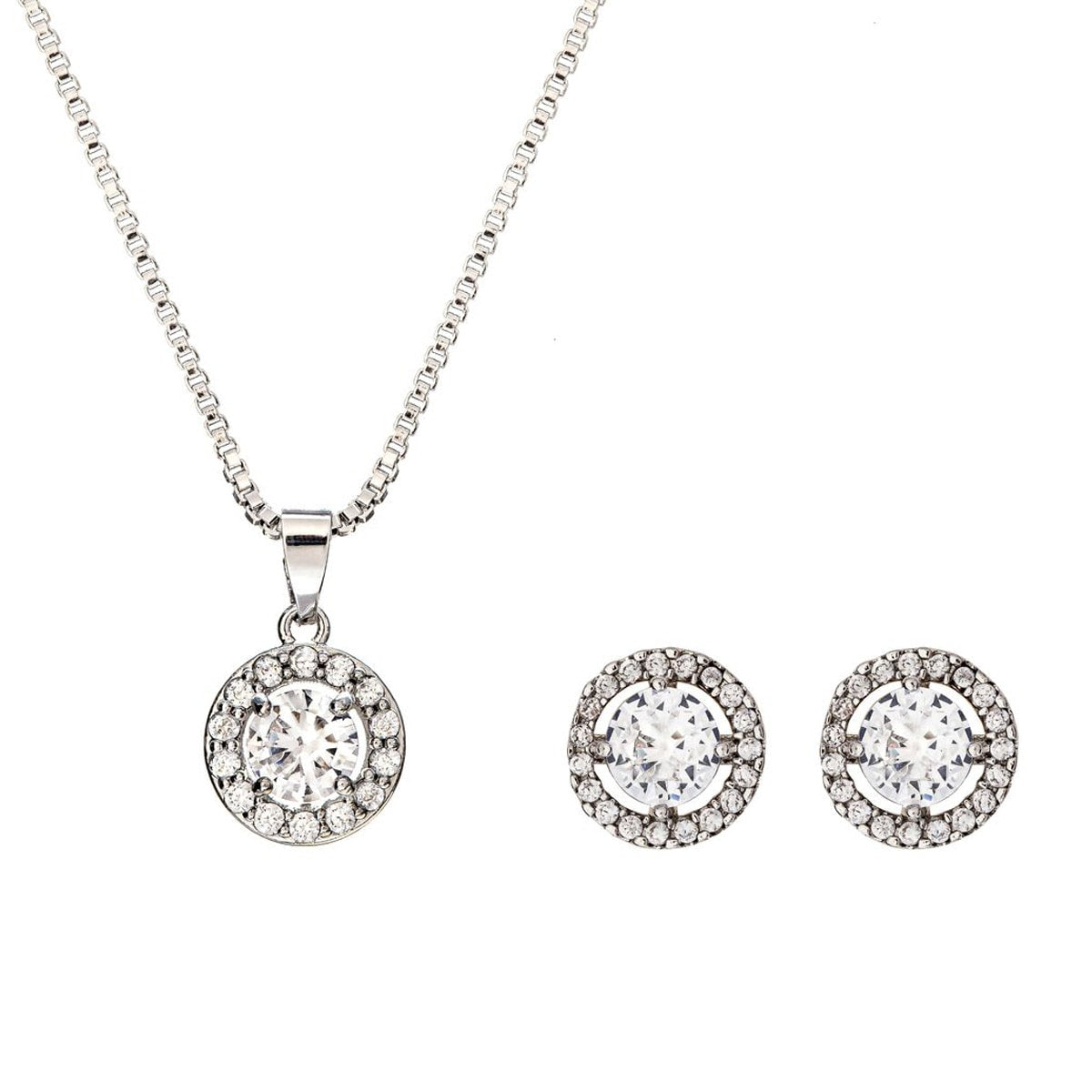 Gloria Hope Jewelry Set With White Zircons
