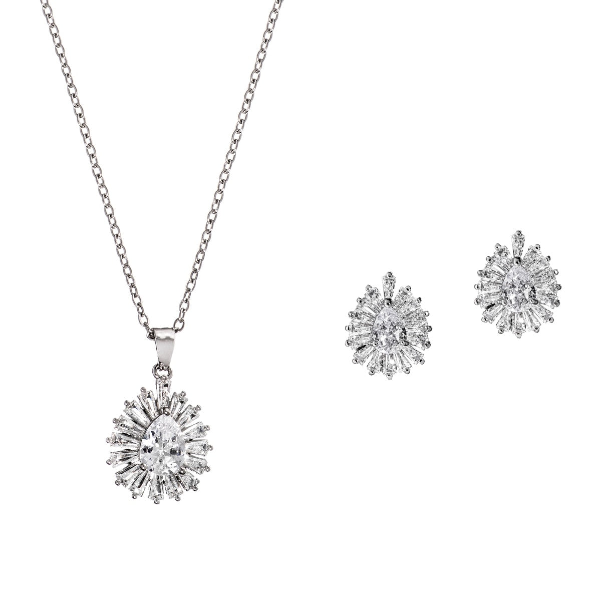 Gloria Hope Jewelry Set With White Zircons