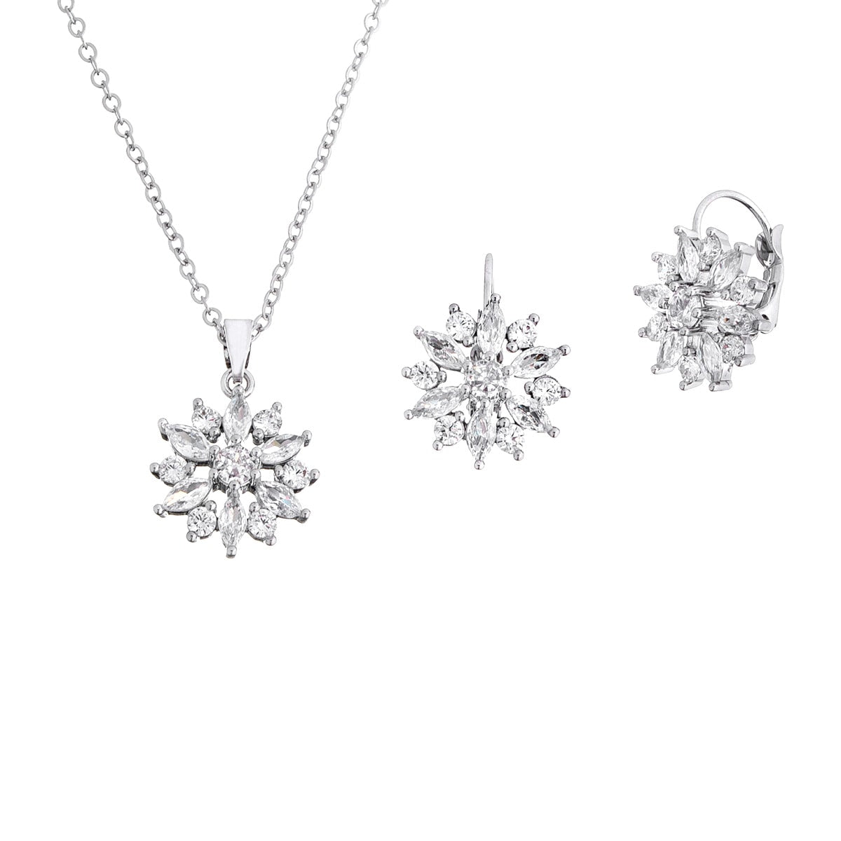 Gloria Hope Jewelry Set With White Zircons