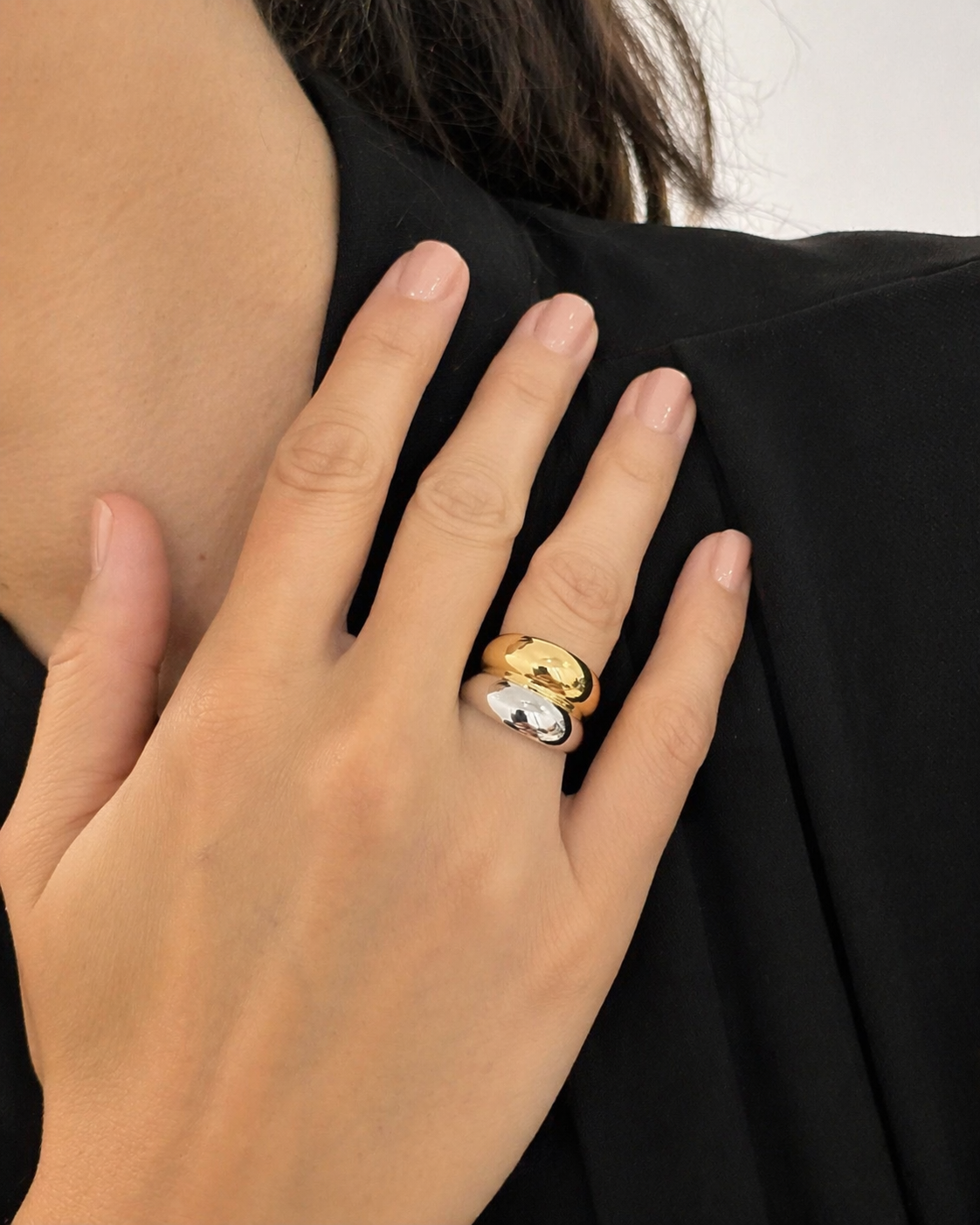 Gloria Hope K18 Vermeil Dome Mixed Ring