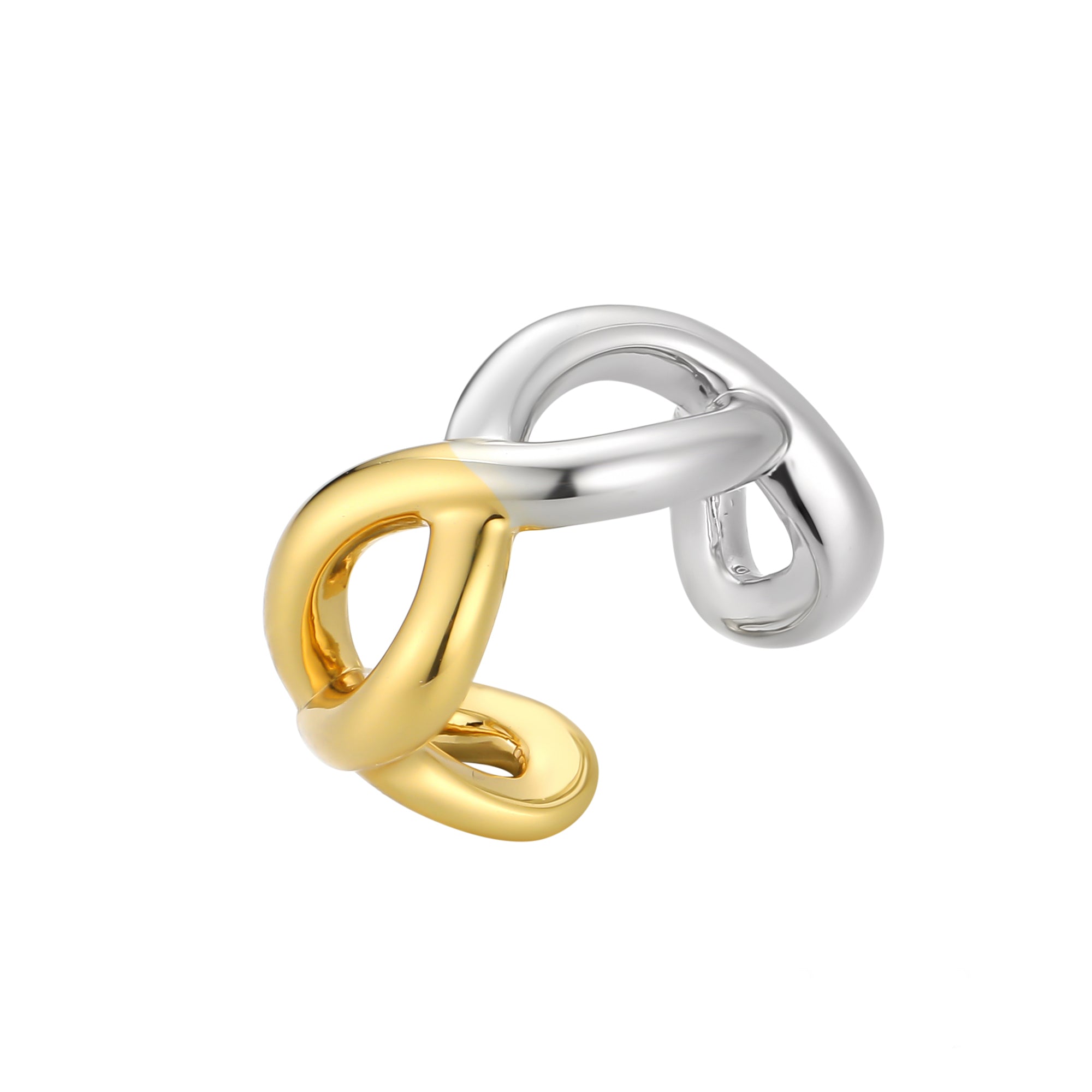 Gloria Hope Elegant 18K Vermeil Ear Cuff Two Tones