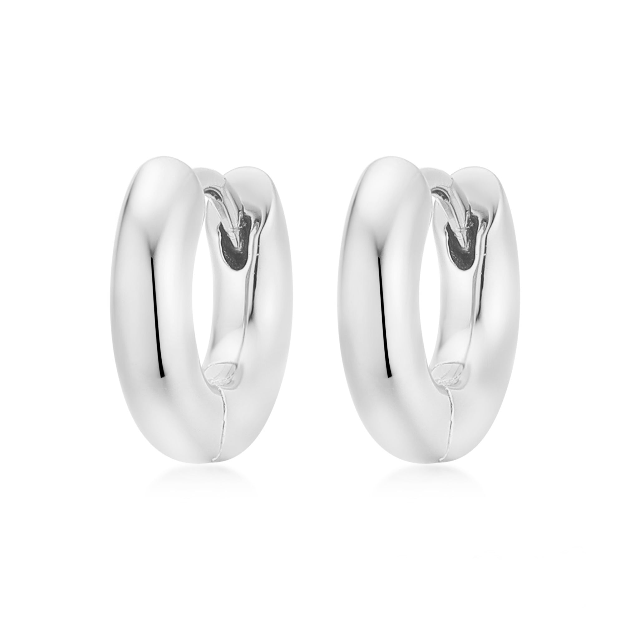 Gloria Hope Silver Huggie Earrings