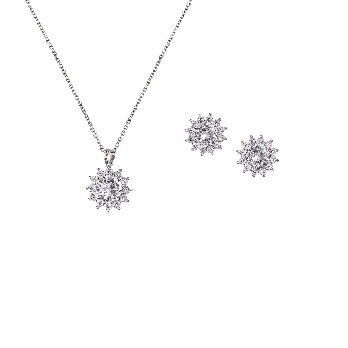 Gloria Hope Jewelry Set With White Zircons