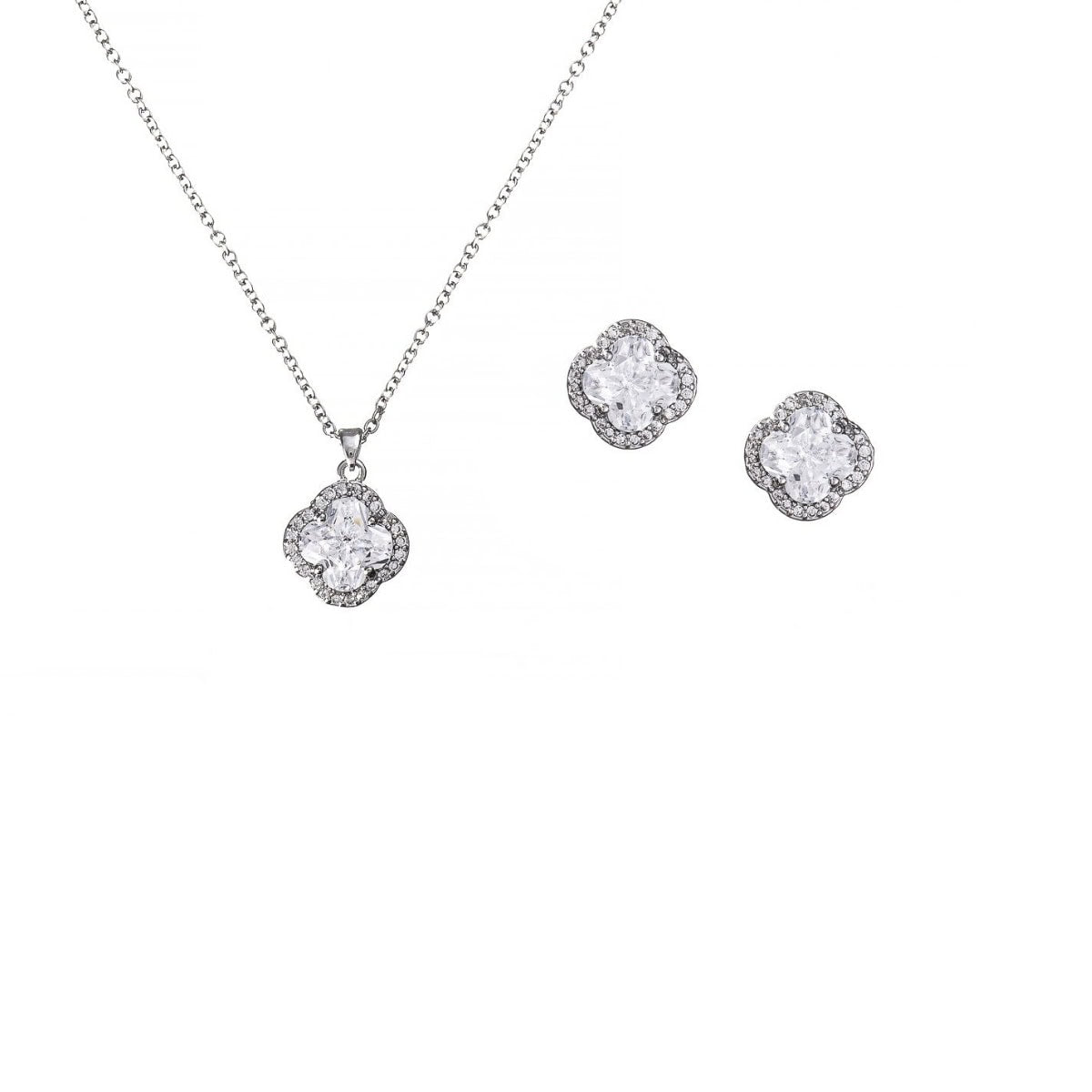 Gloria Hope Jewelry Set With White Zircons