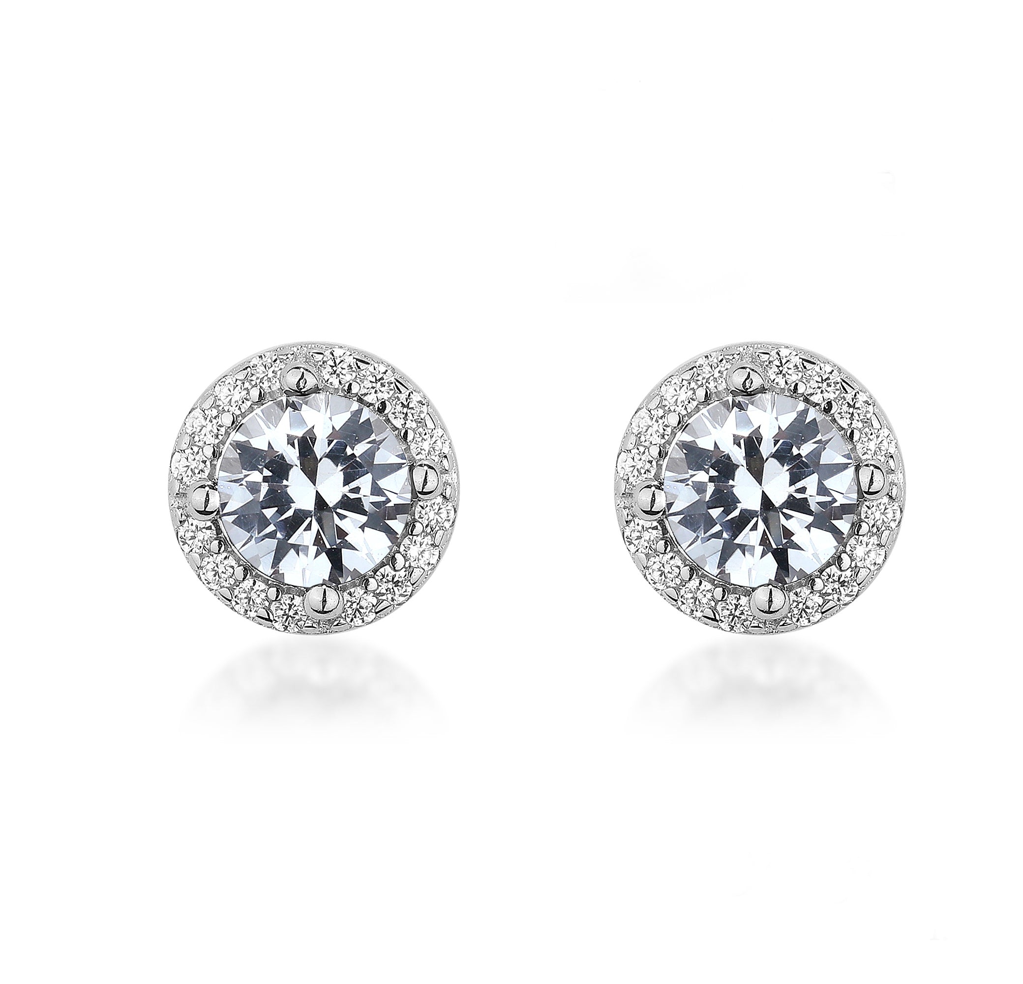 Gloria Hope Silver Halo Small Earrings