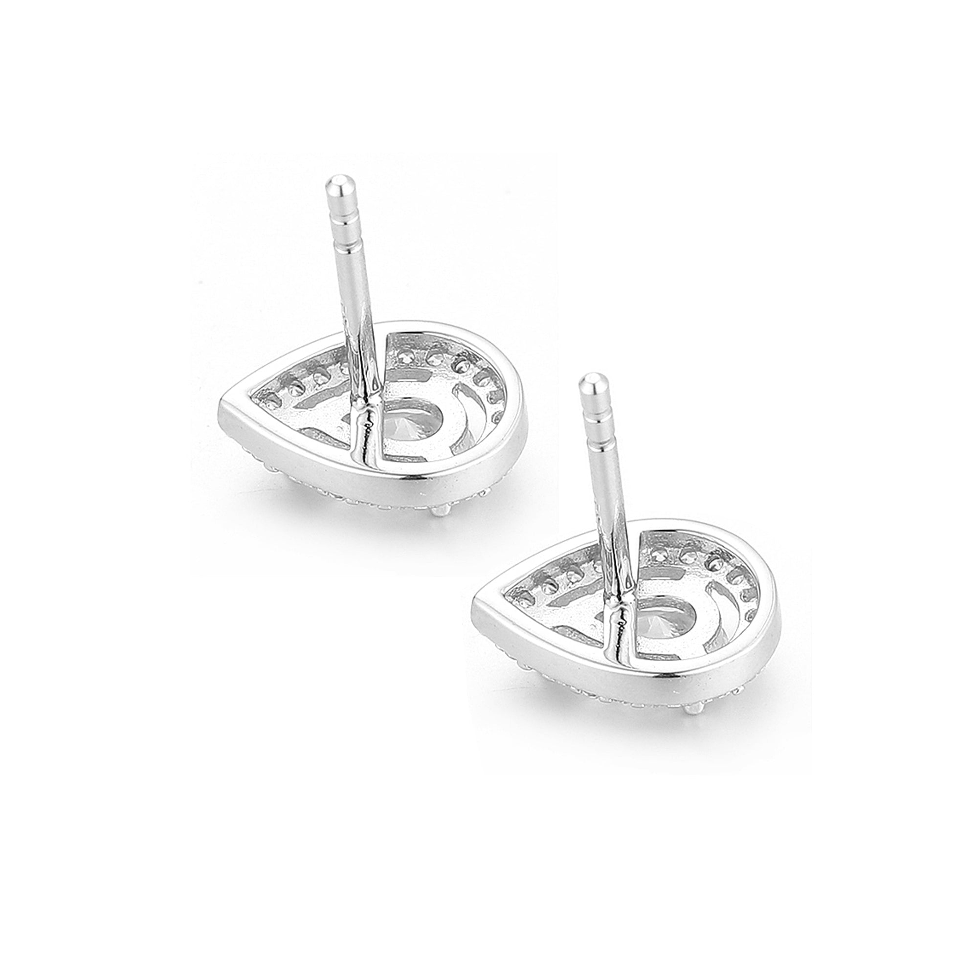 Gloria Hope Silver Tear Drop Cz Earrings