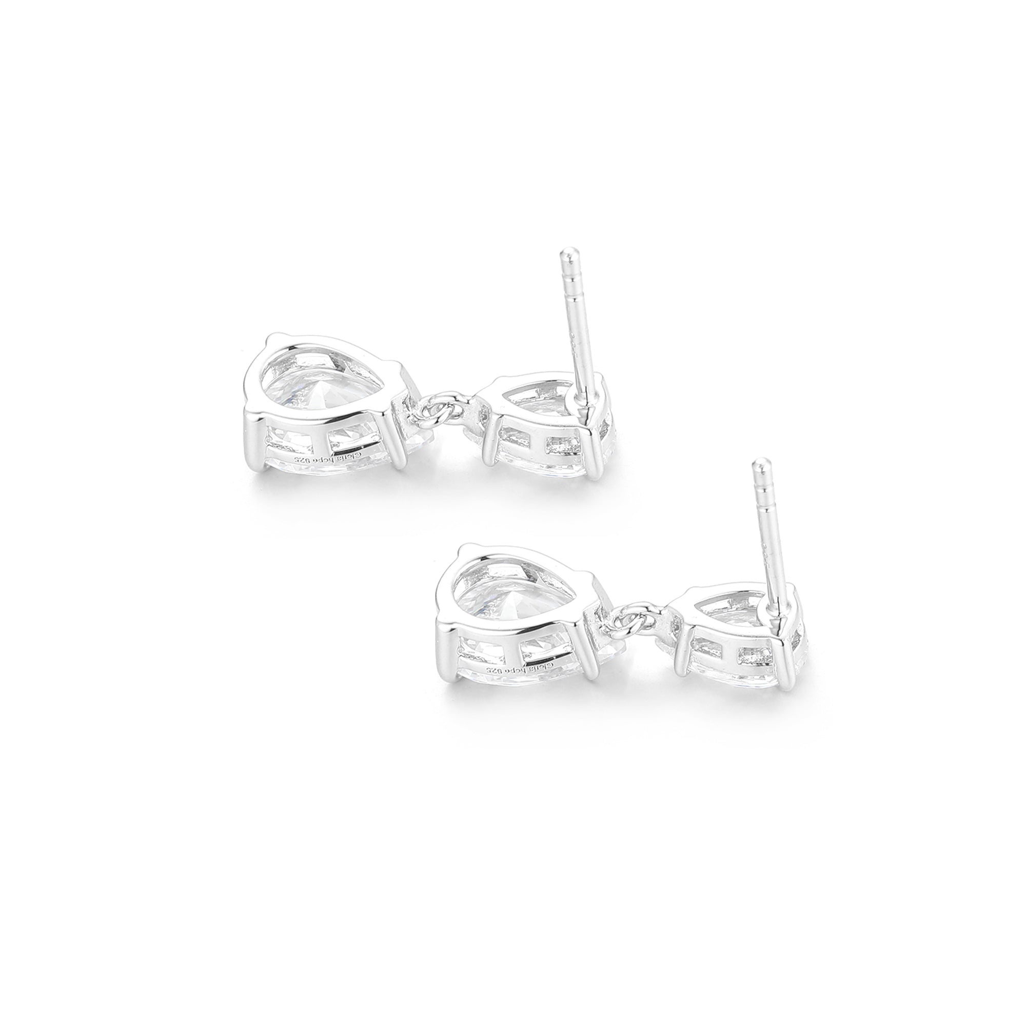 Gloria Hope Silver Two Drops Earrings Silver Earrings