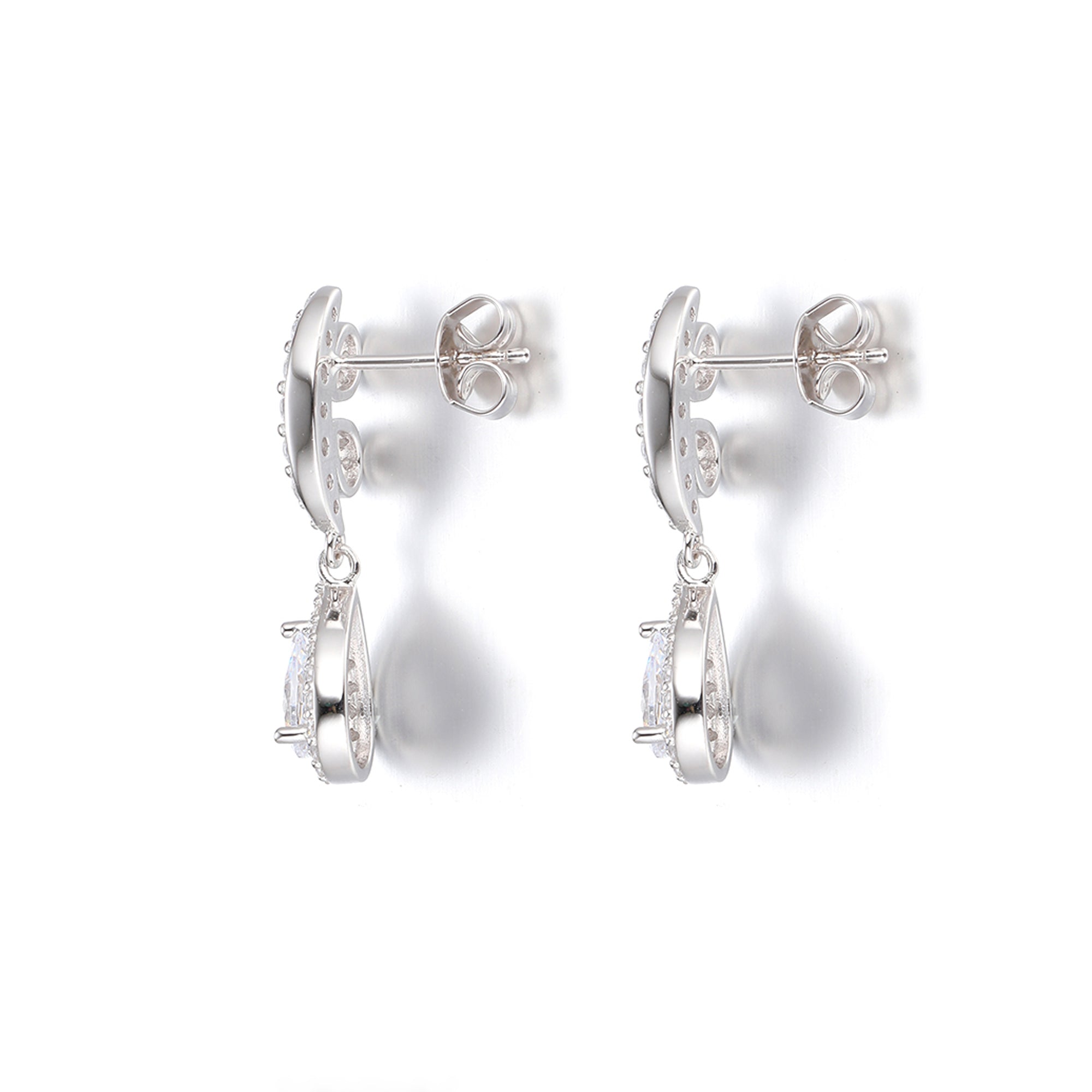Gloria Hope Silver Long Drop Earrings