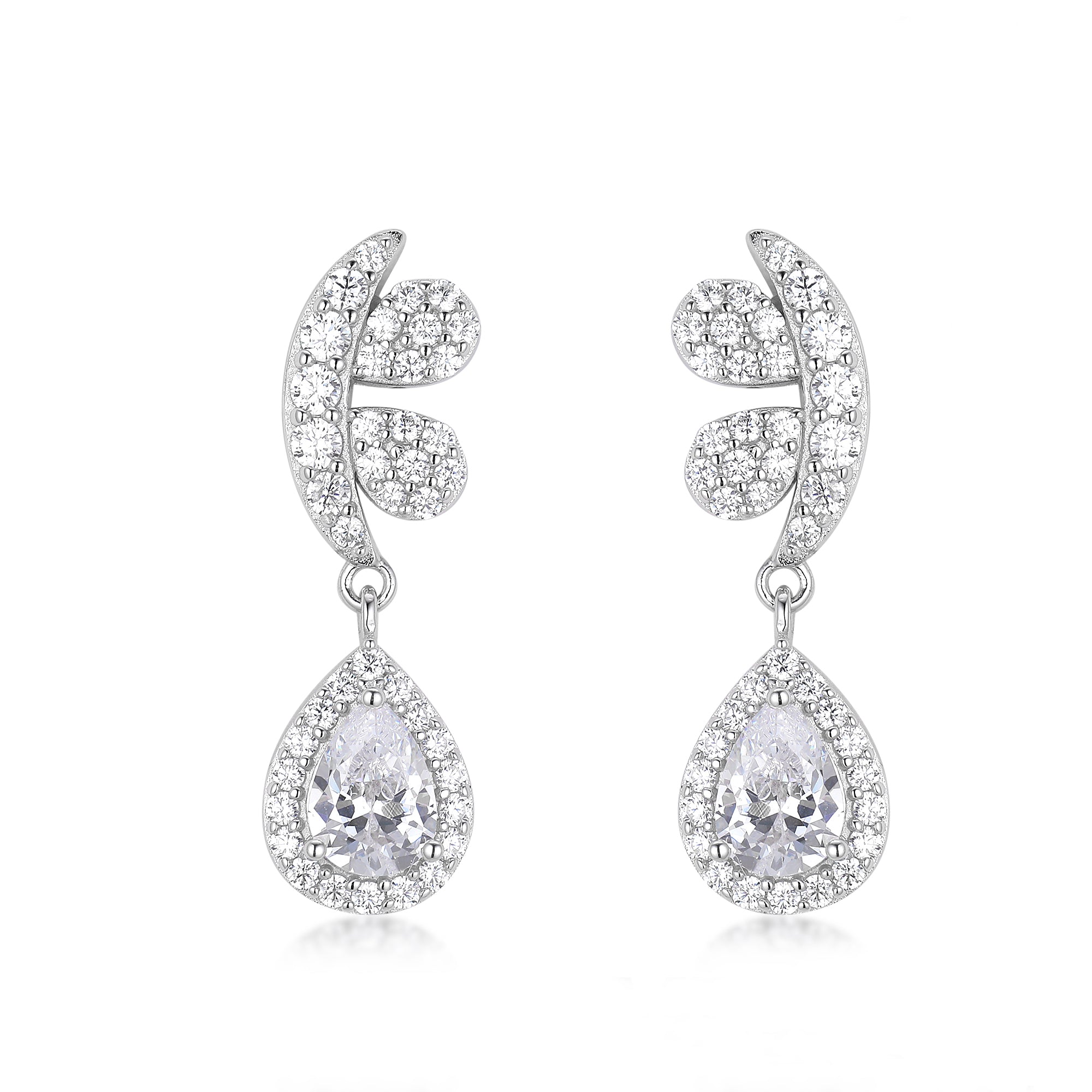 Gloria Hope Silver Long Drop Earrings