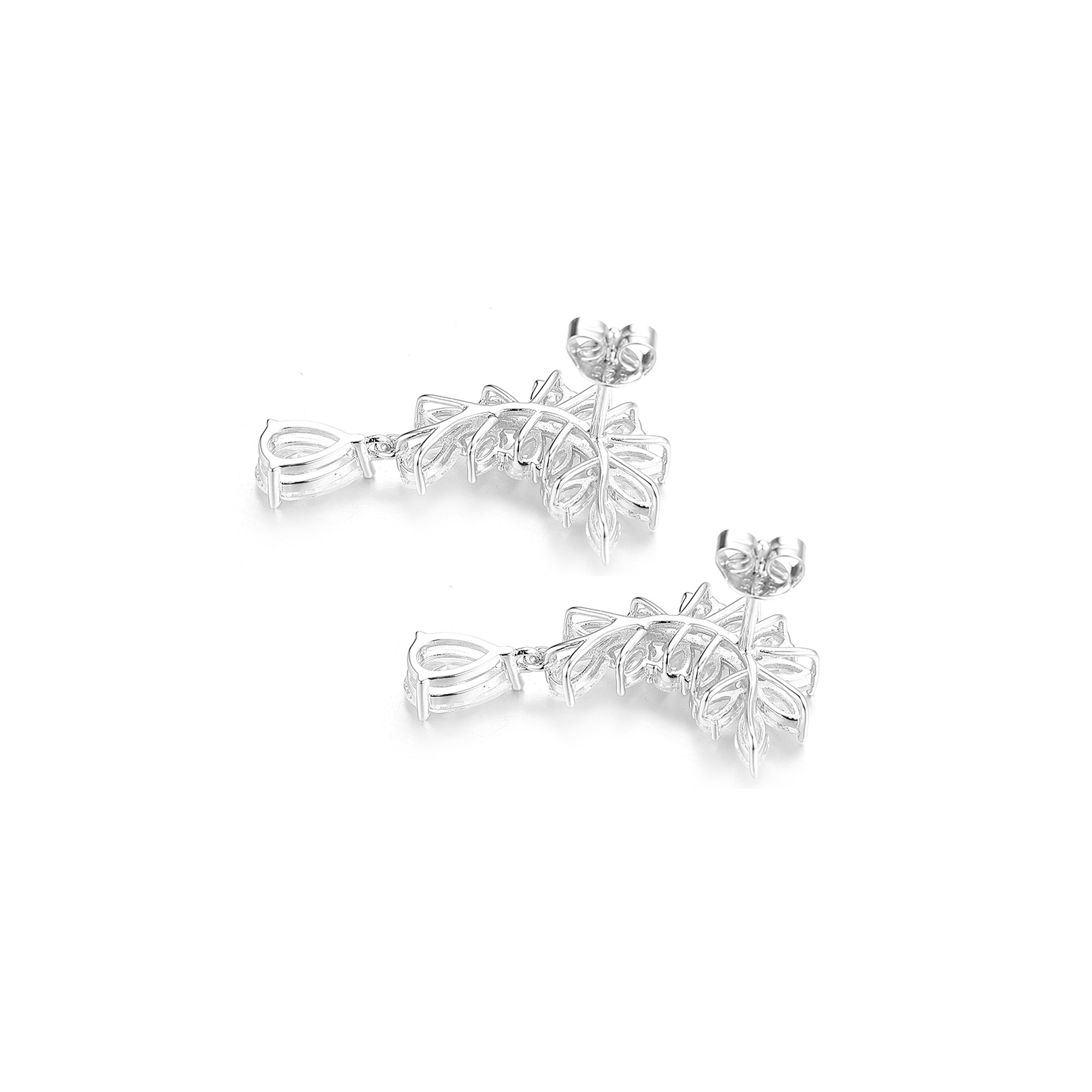 Gloria Hope Silver Earrings With Drop Cz