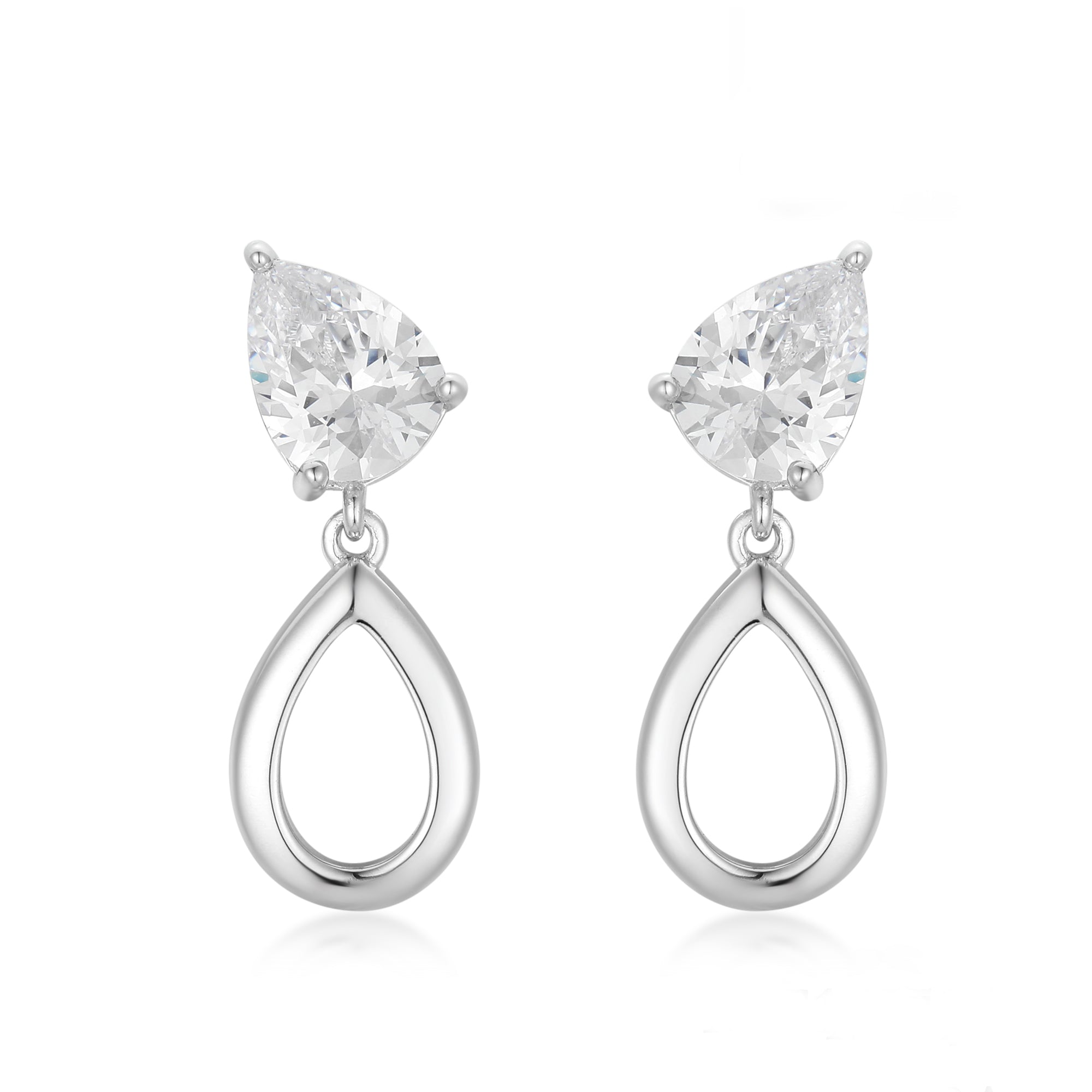 Gloria Hope Silver Teardrop Earrings