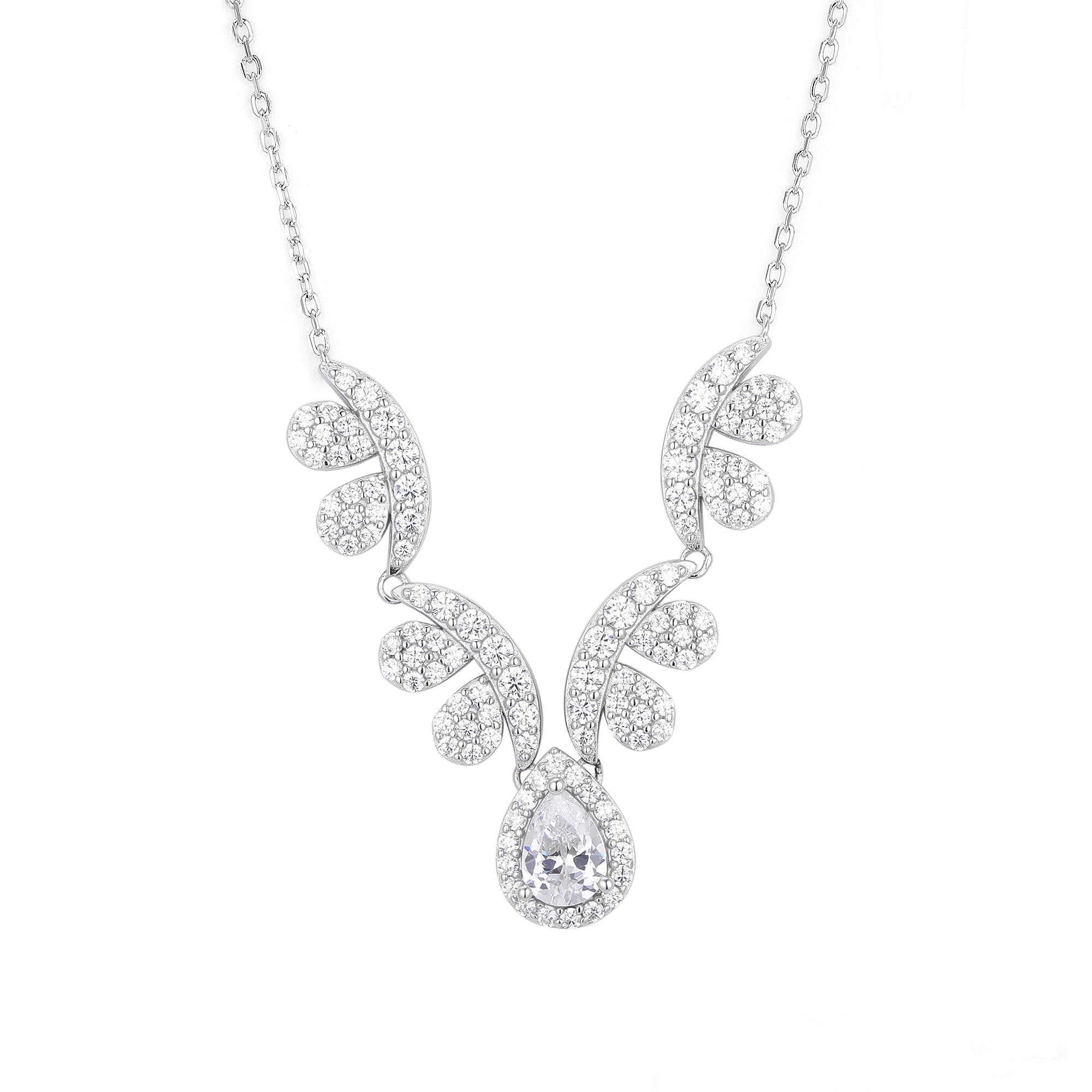 Gloria Hope Silver Pave Necklace