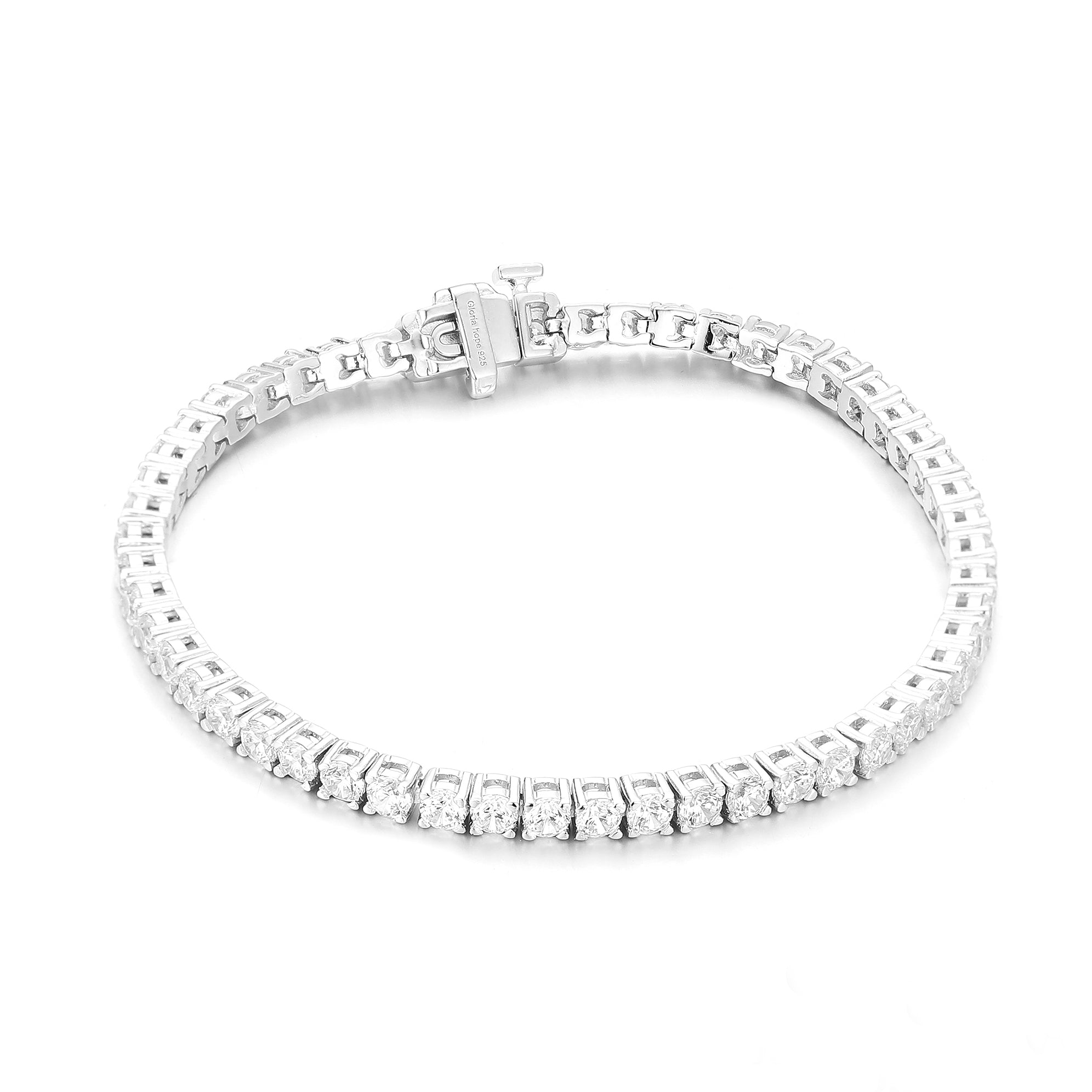 Gloria Hope Elegant Tennis Silver Bracelet