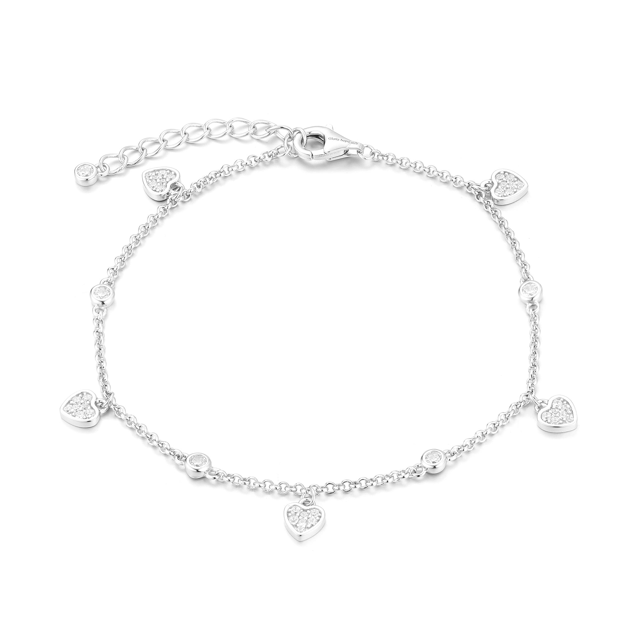 Gloria Hope Silver Hugging Stones Bracelet