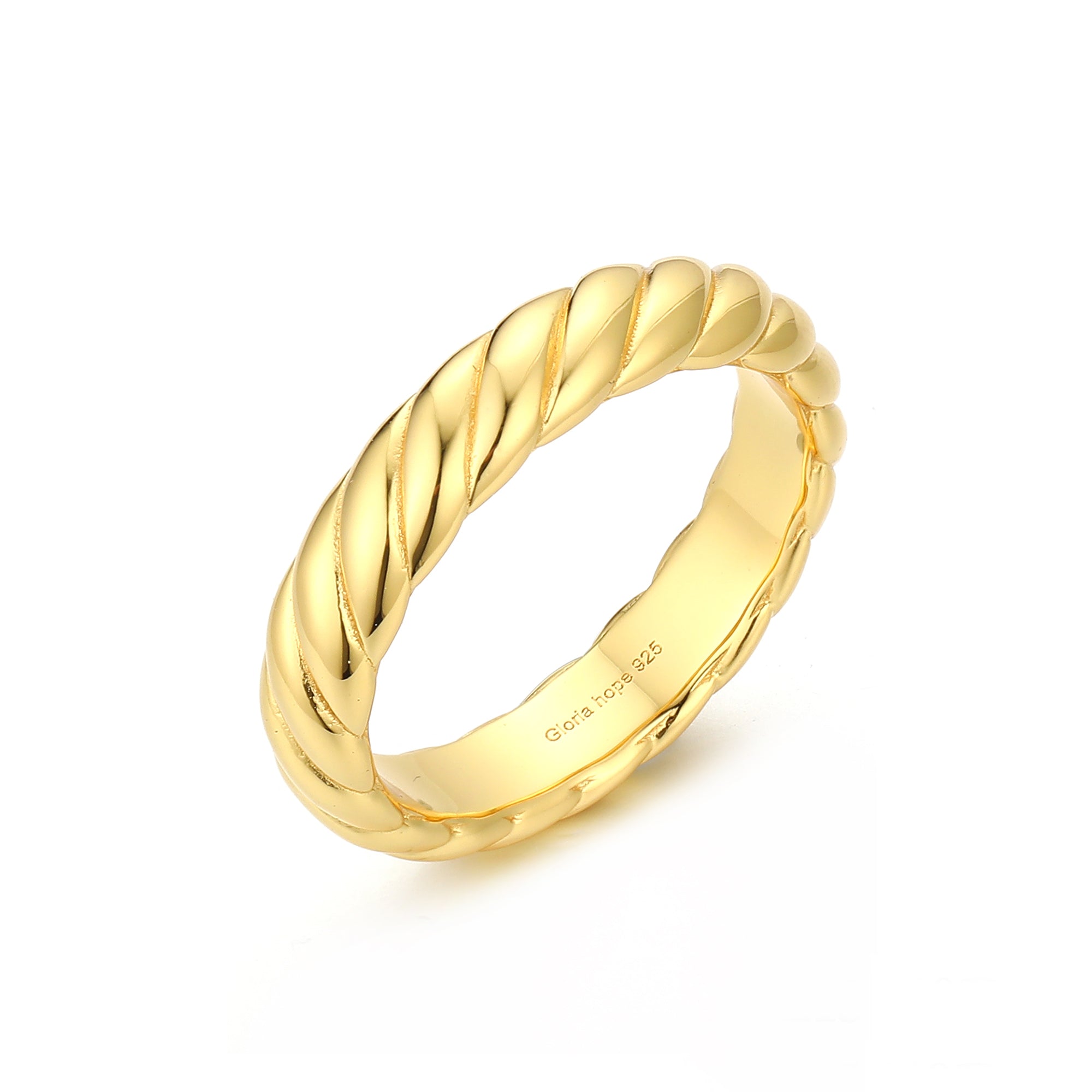 Gloria Hope K18 Vermeil Twisted Band Ring